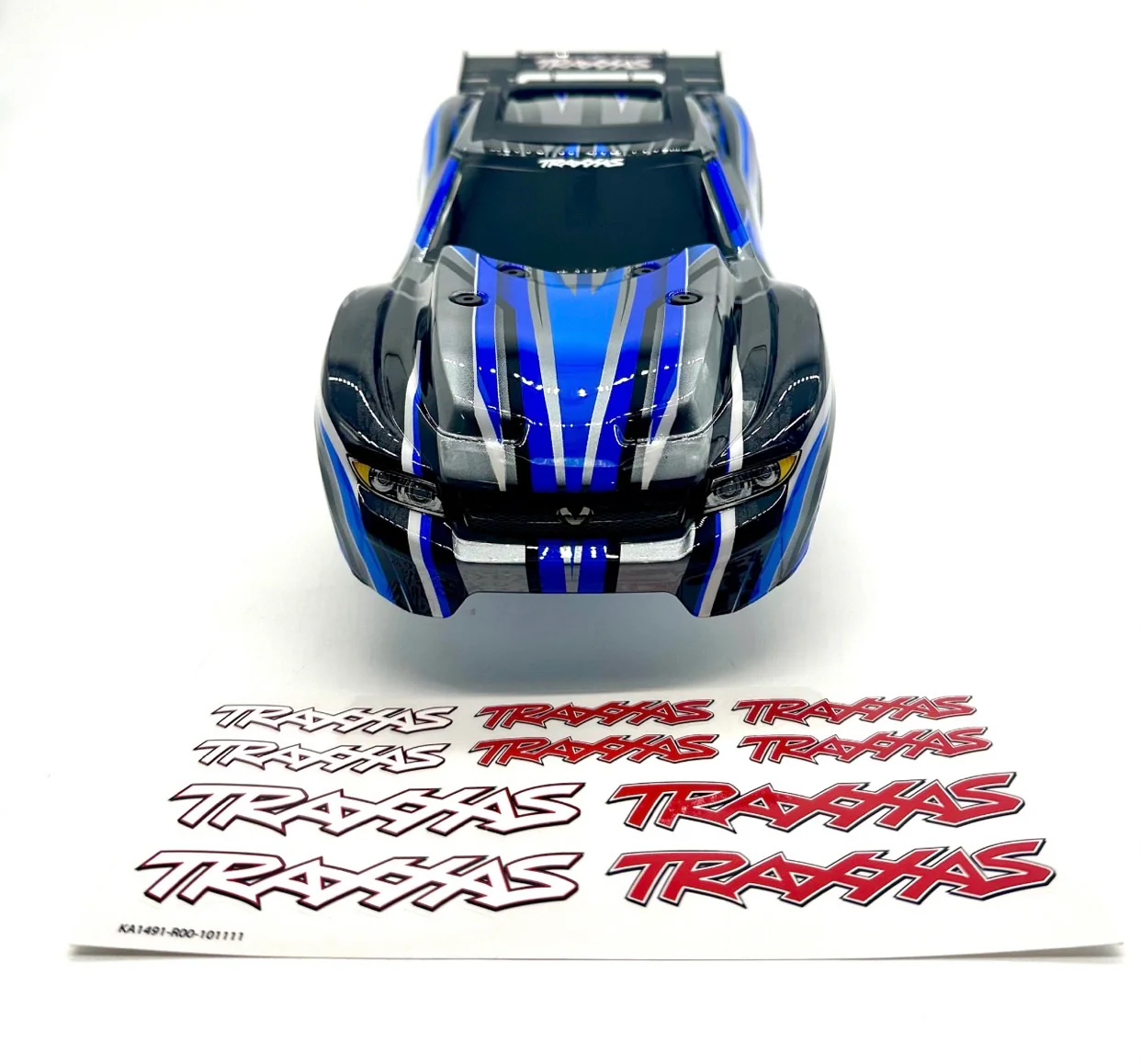RUSTLER 4x4 BODY Shell (BLUE black 2026 Shell decals clipless VXL 67376-4 - Image 3