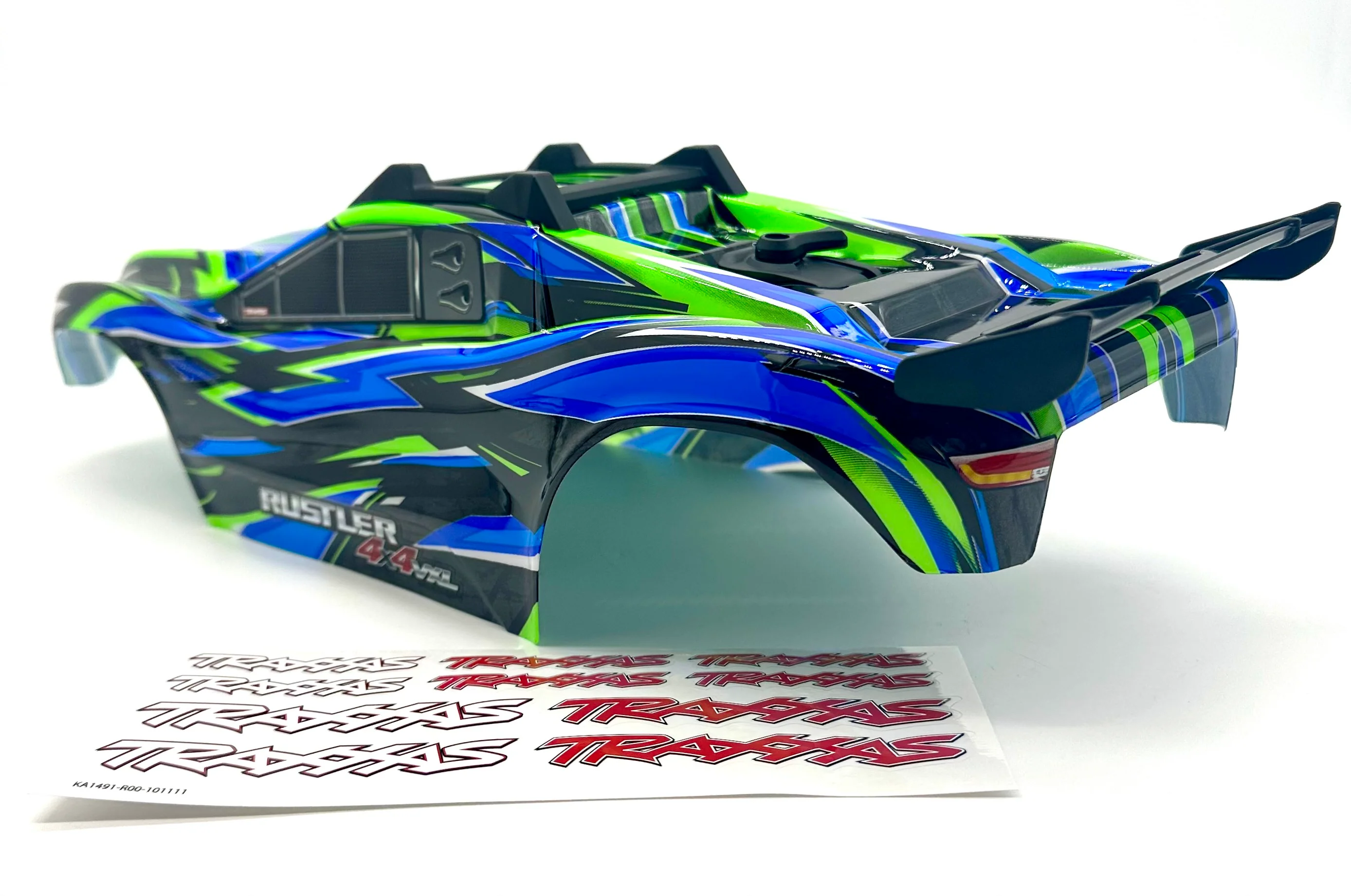 RUSTLER 4x4 BODY Shell (GREEN blue 2026 Shell decals clipless VXL 67376-4 - Image 2