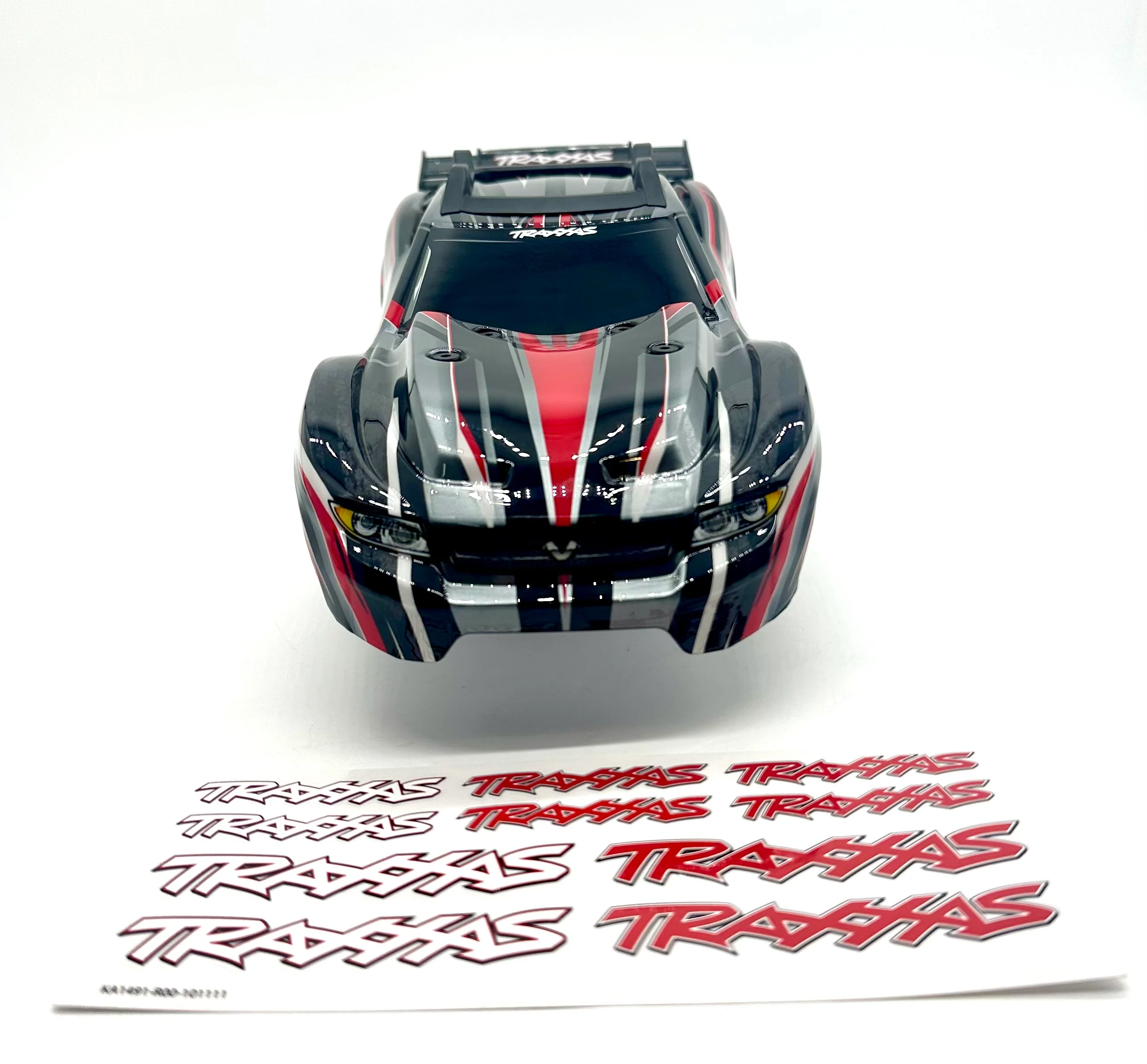 RUSTLER 4x4 BODY Shell (RED black 2026 Shell decals clipless VXL 67376-4 - Image 3