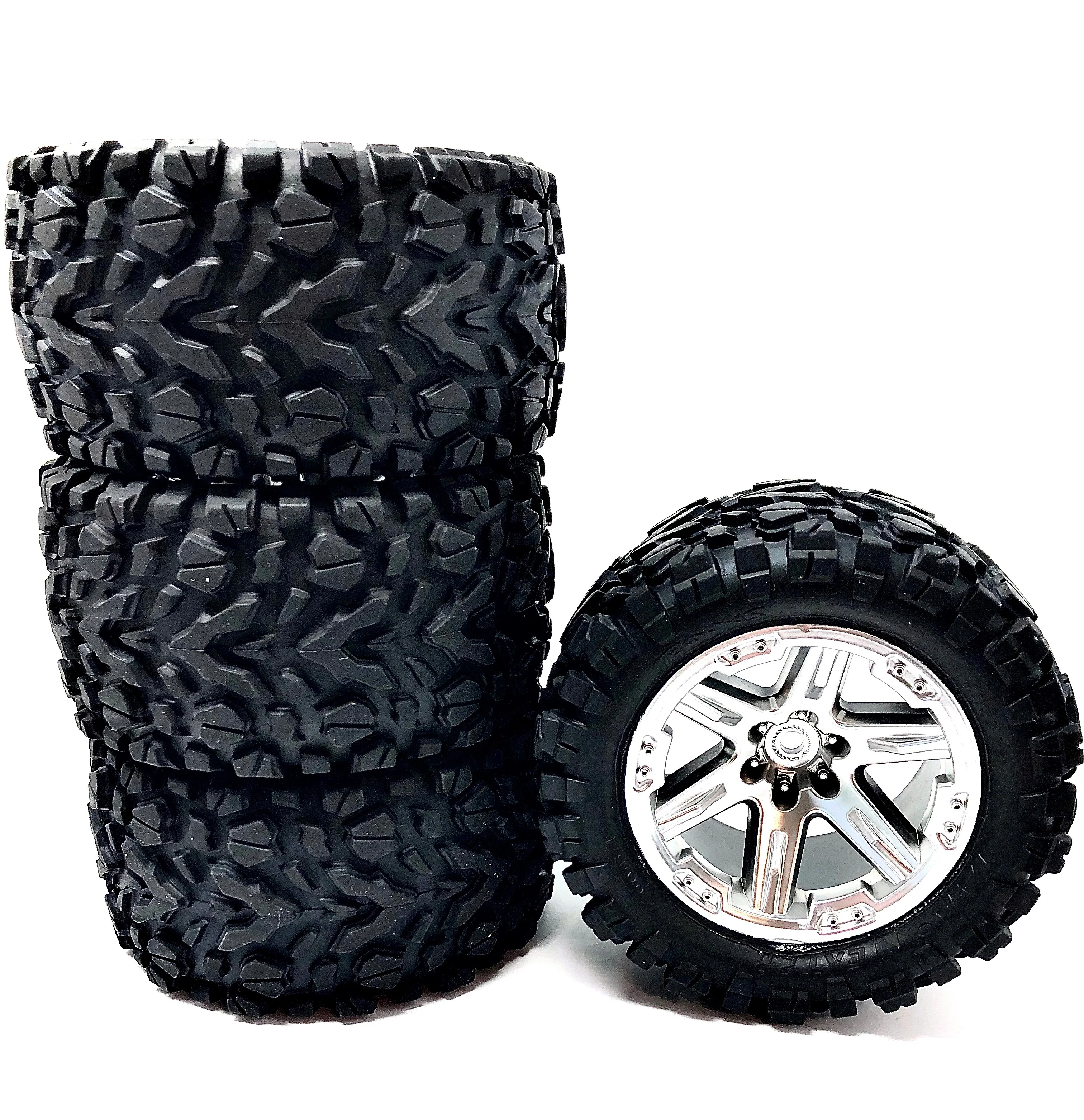 RUSTLER 4x4 TIRES & Wheels assembled (4) Talon Extreme Tyres VXL 67376-4