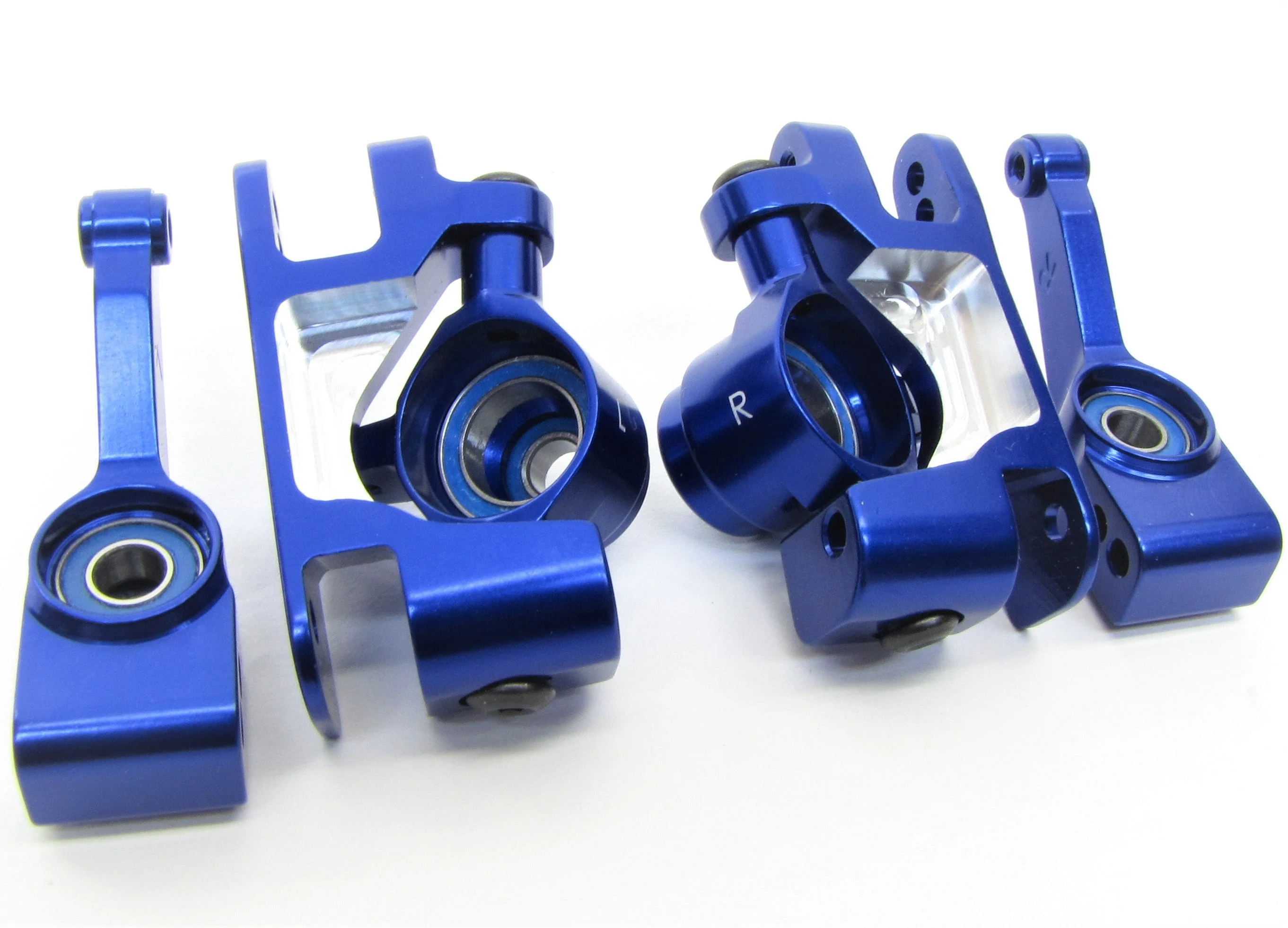RUSTLER ULTIMATE - C-HUBS Steering Caster Blocks Carriers Blue Alum Traxxas 67097-4 - Image 4