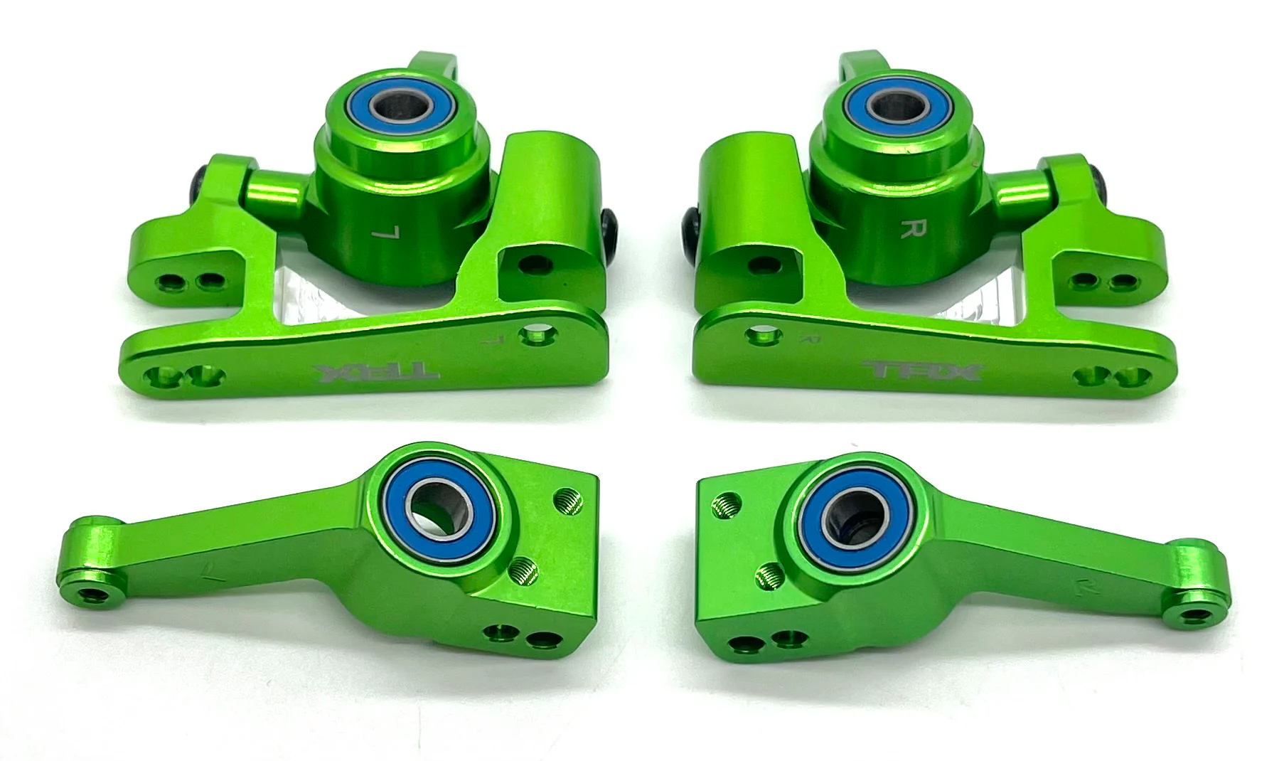 RUSTLER ULTIMATE - C-HUBS Steering Caster Blocks Carriers Green Alum Traxxas 67097-4