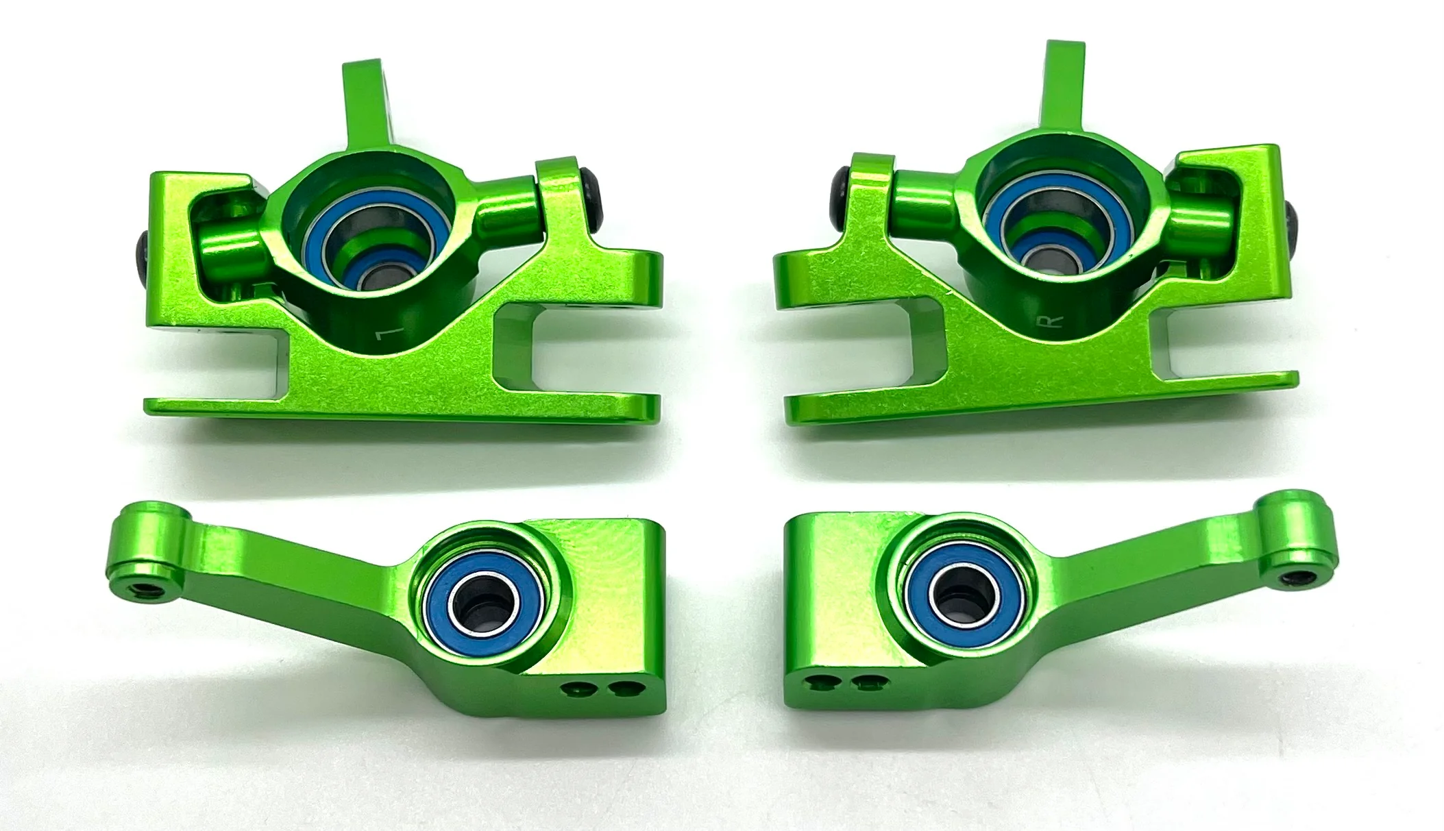 RUSTLER ULTIMATE - C-HUBS Steering Caster Blocks Carriers Green Alum Traxxas 67097-4 - Image 3