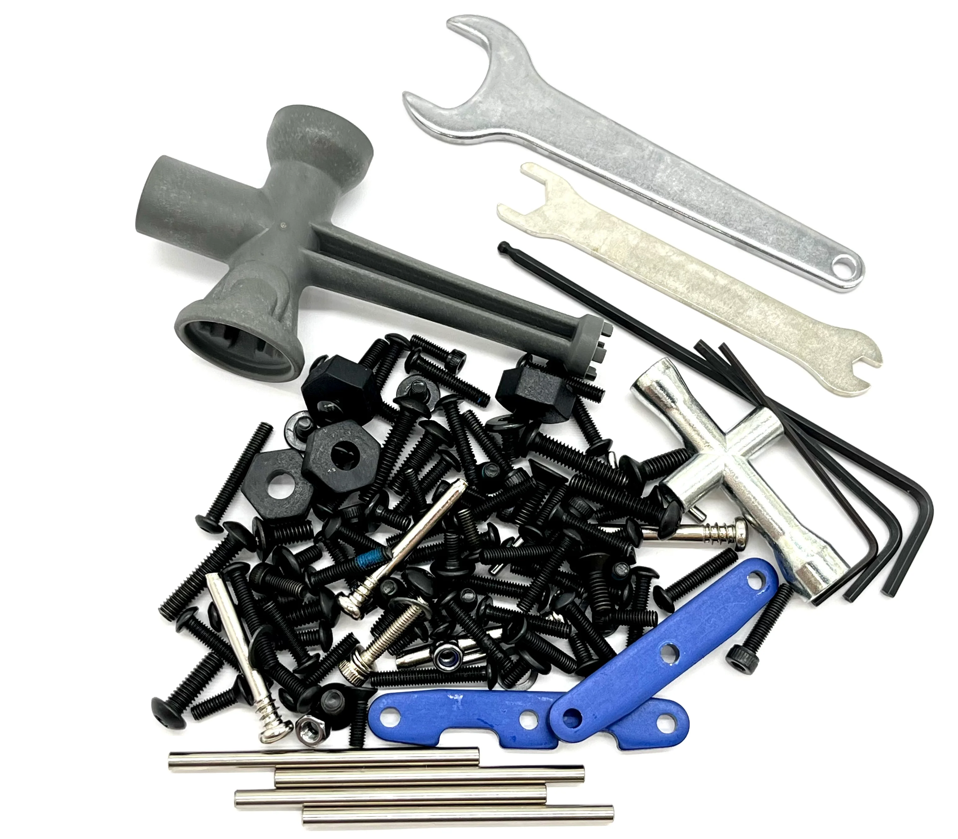 RUSTLER ULTIMATE - SCREWS & TOOLS Set blue wheel nuts suspension pins Traxxas VXL 67097-4 - Image 3