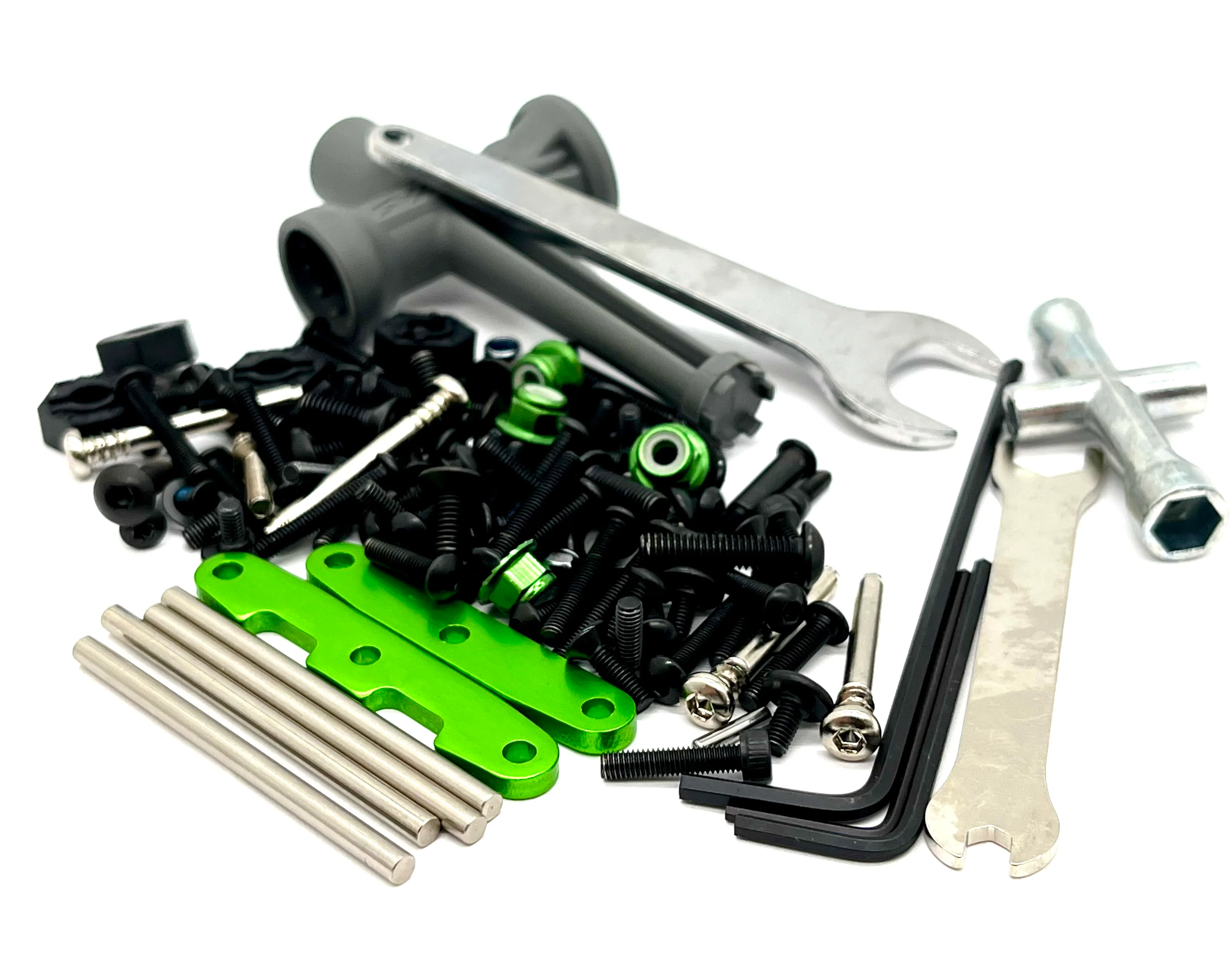 RUSTLER ULTIMATE - SCREWS & TOOLS Set green wheel nuts suspension pins Traxxas VXL 67097-4 - Image 2