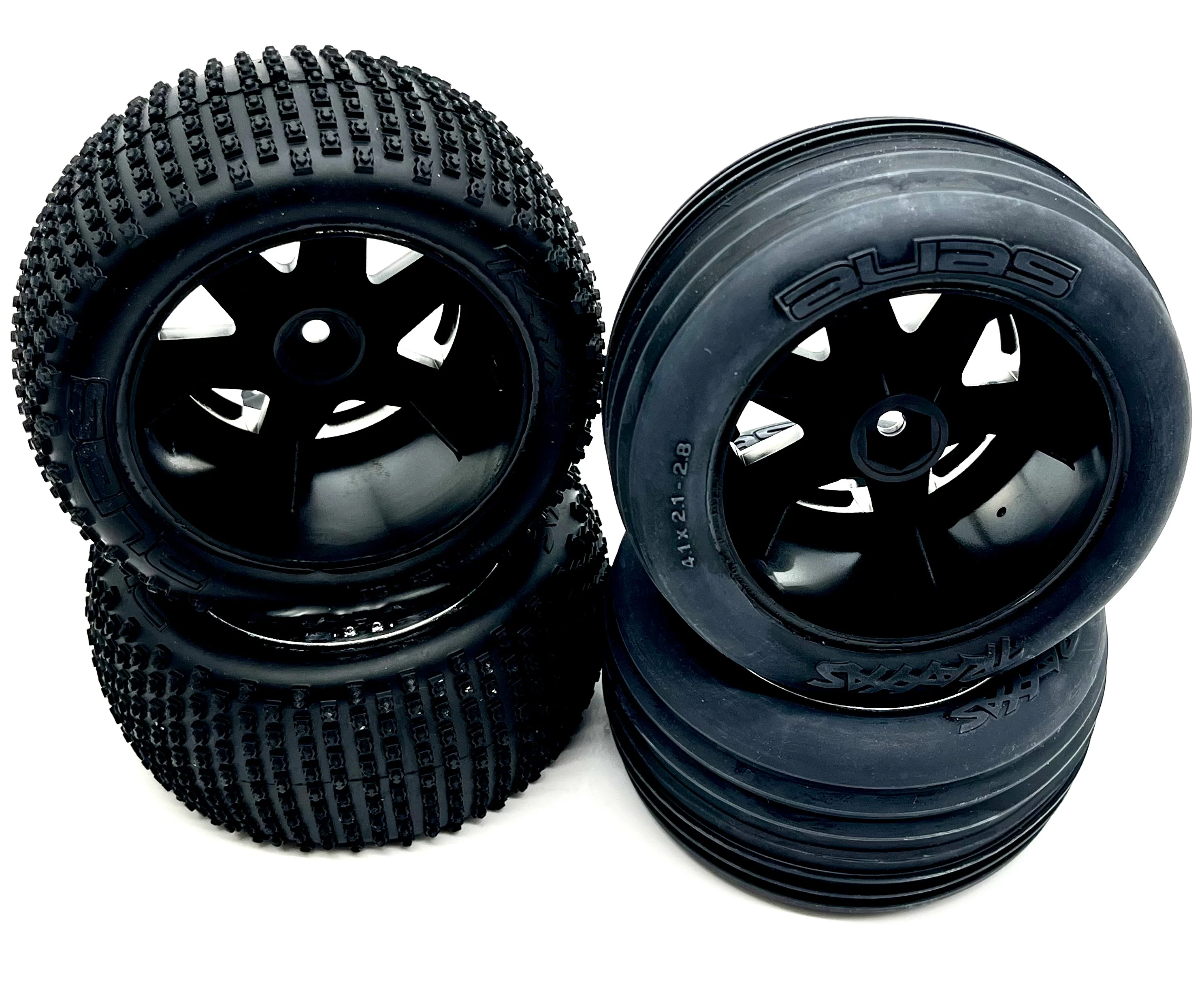 Rustler 2WD BL-2s TIRES (F/R Tyres WHEELS (4) Assembled 3772A, 3771R 37354-4 - Image 4