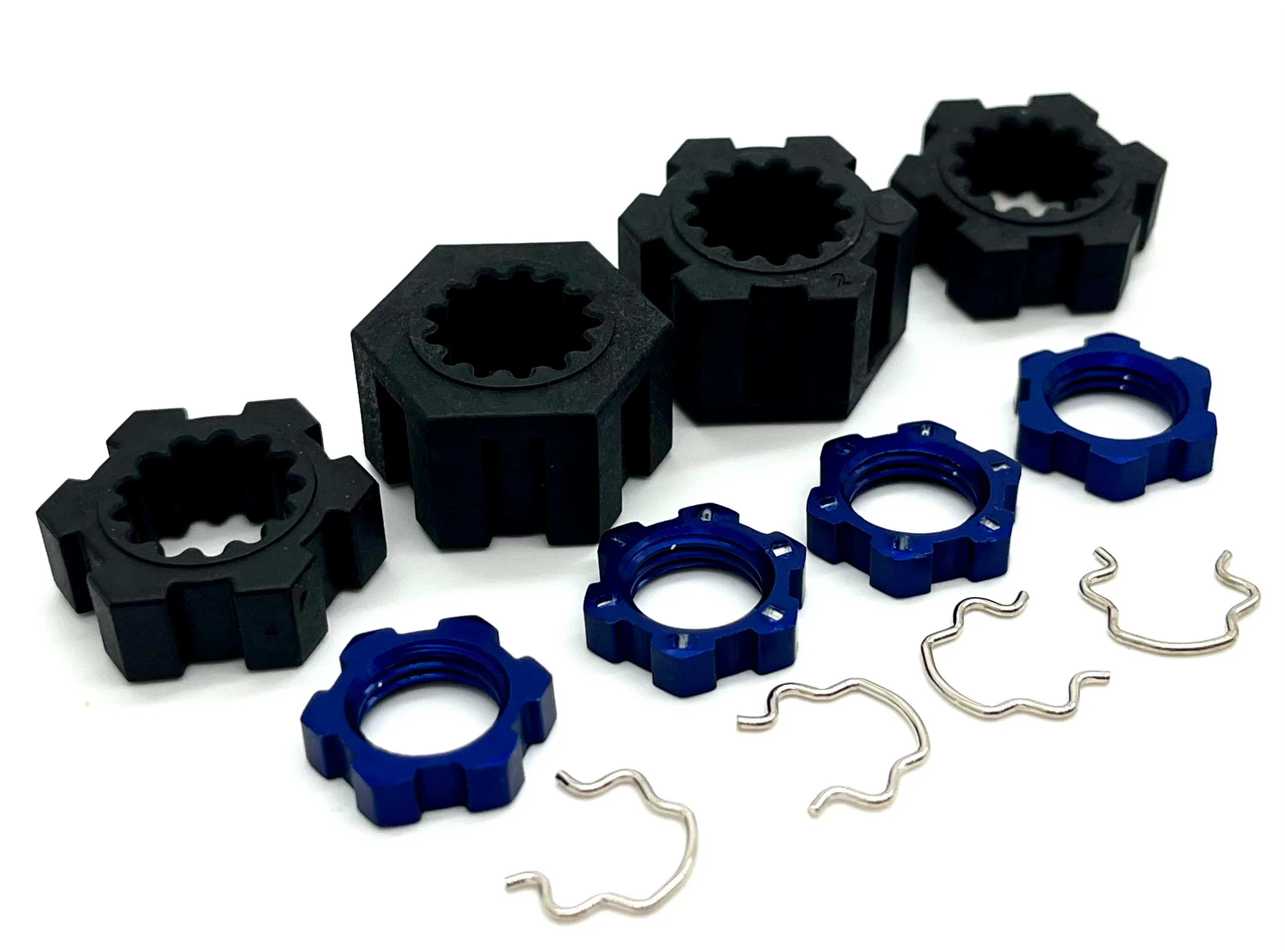 SAND CAR 17mm BLUE wheel hex nuts, 23mm splined hubs, clips front/rear Traxxas 109076-4 - Image 2