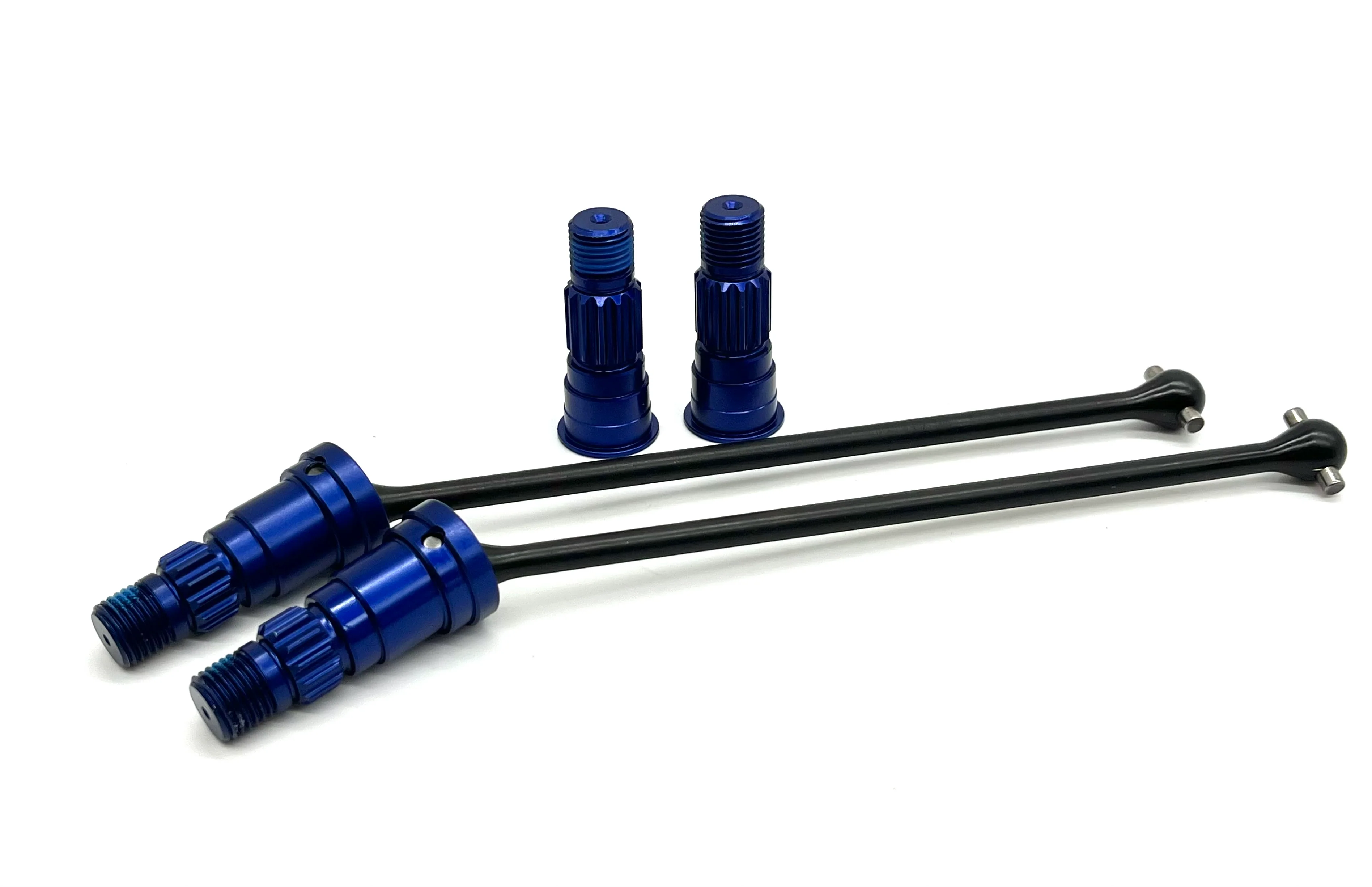 SAND CAR DRIVE Shafts, Rear (w/BLUE anodized alum Stub Axles X-Maxx Traxxas 109076-4