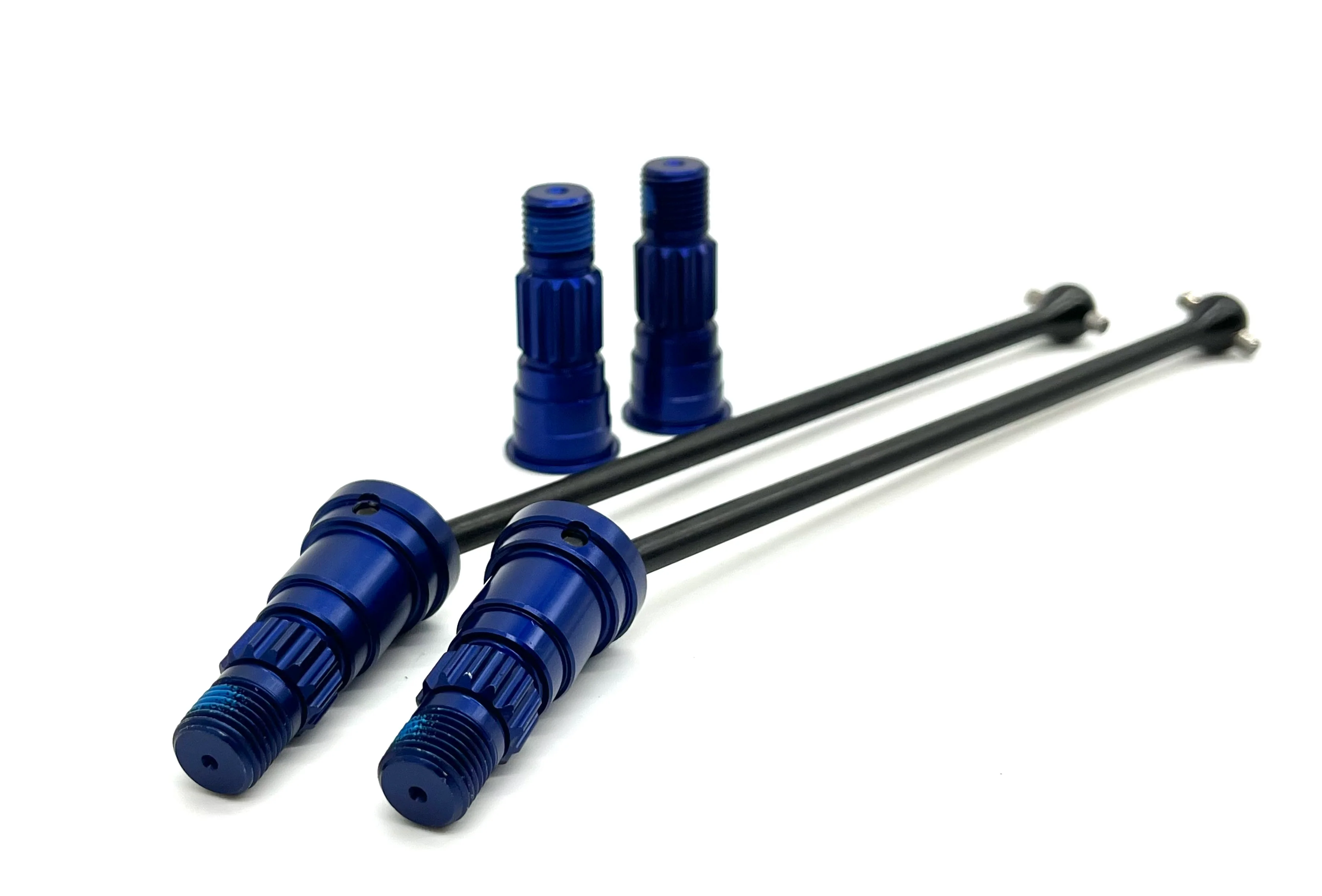 SAND CAR DRIVE Shafts, Rear (w/BLUE anodized alum Stub Axles X-Maxx Traxxas 109076-4 - Image 2