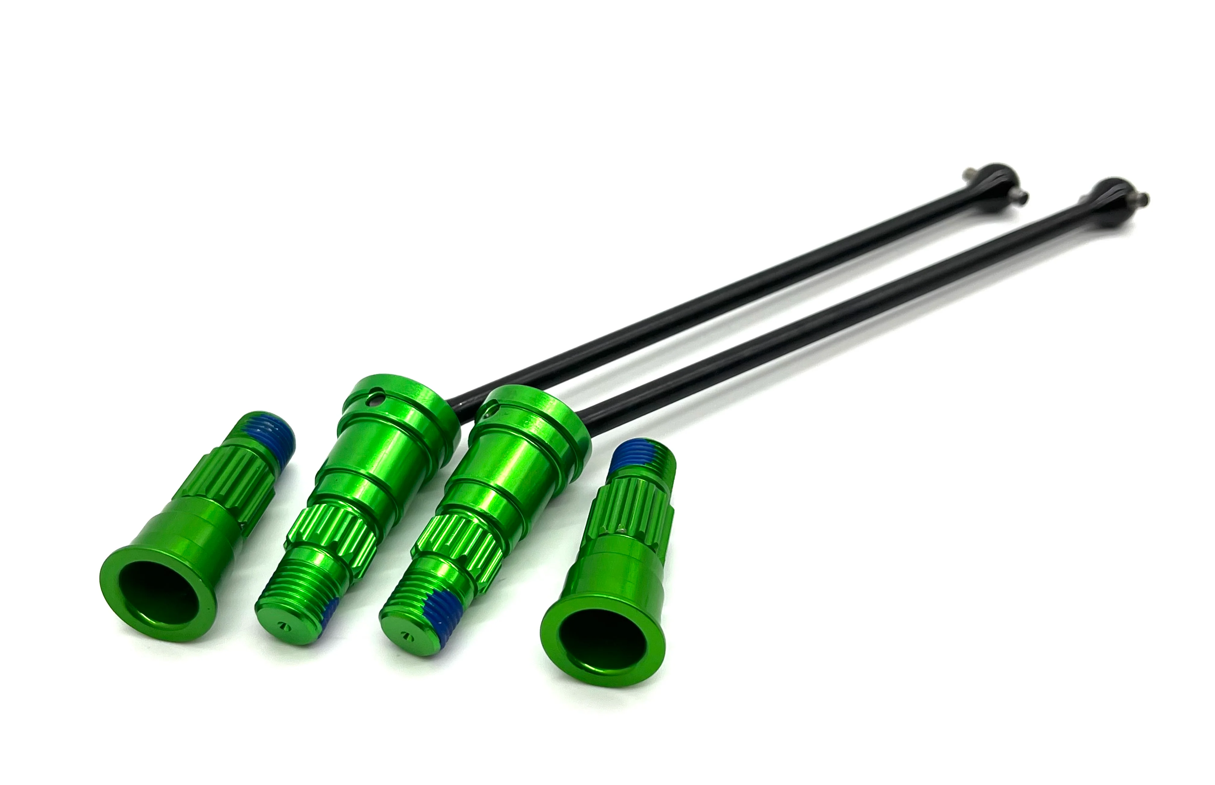 SAND CAR DRIVE Shafts, Rear  (w/GREEN anodized alum Stub Axles X-MaxxTraxxas 109076-4 - Image 2