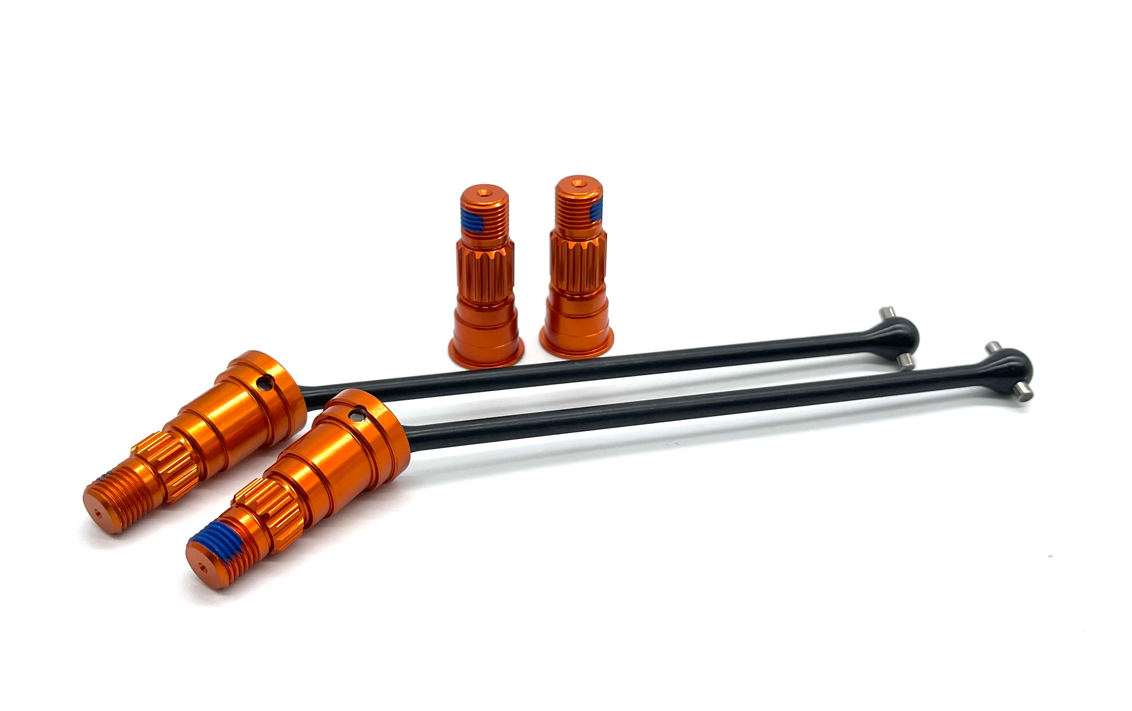 SAND CAR DRIVE Shafts, Rear  (w/ORANGE anodized alum Stub Axles X-Maxx Traxxas 109076-4