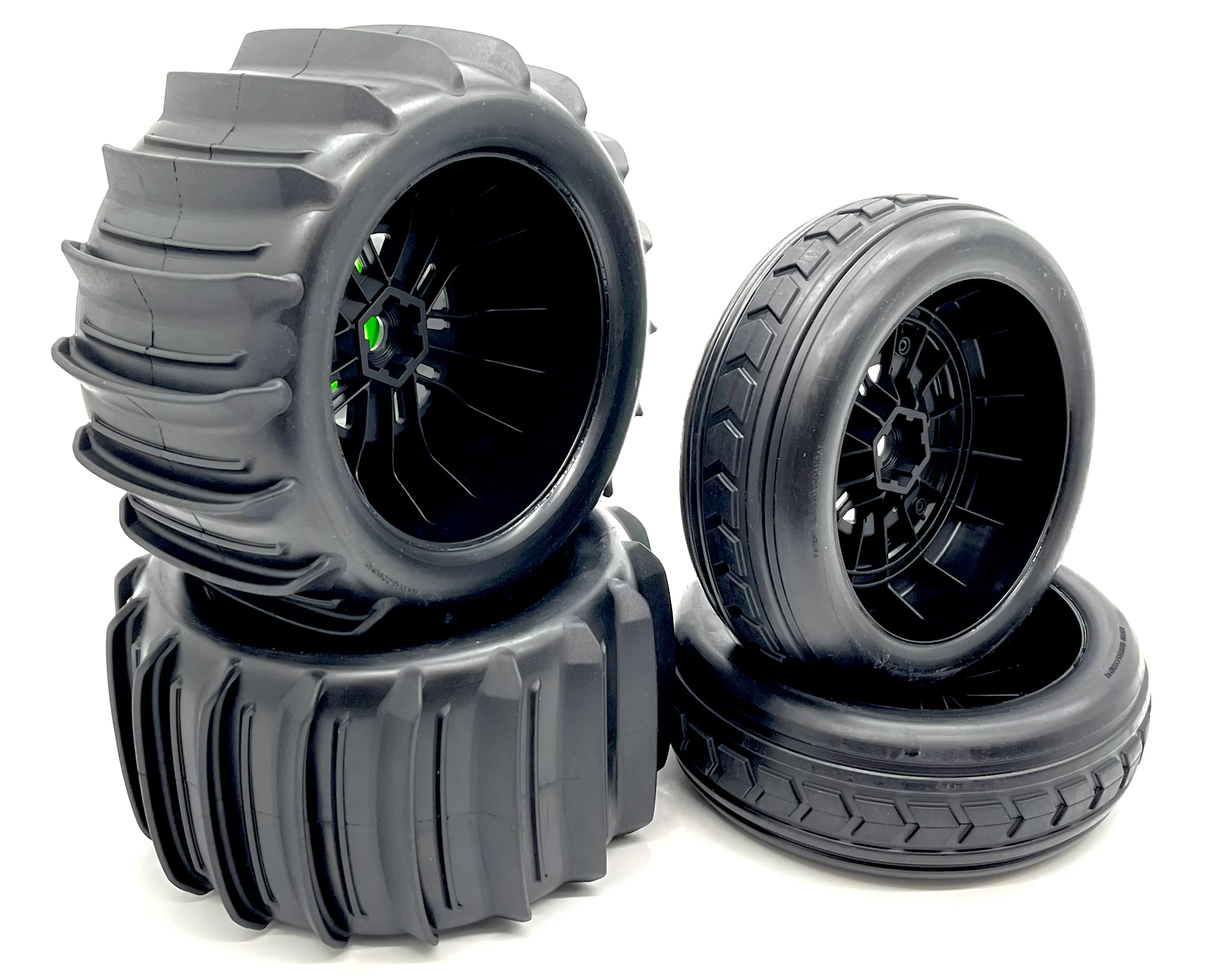 SAND CAR Wheels & Tires (GREEN) Factory Glued Assembled Front/Rear Traxxas 109076-4 - Image 2