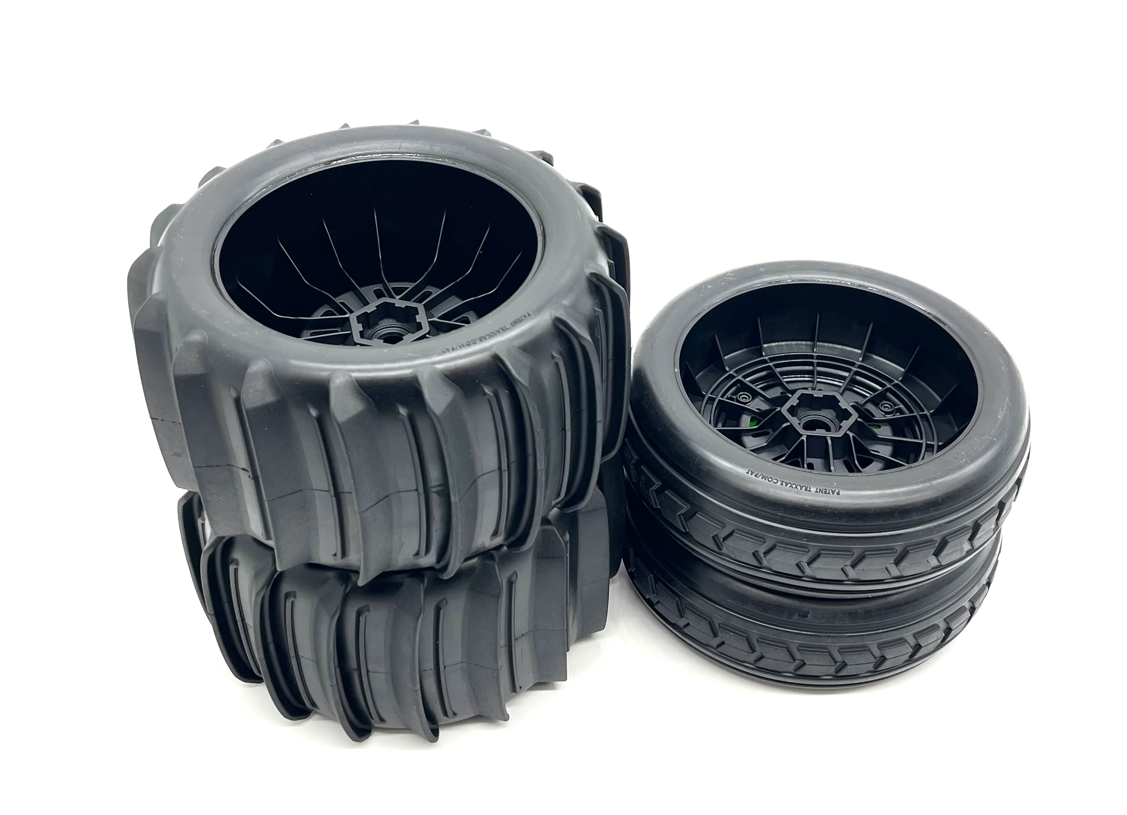 SAND CAR Wheels & Tires (GREEN) Factory Glued Assembled Front/Rear Traxxas 109076-4 - Image 3