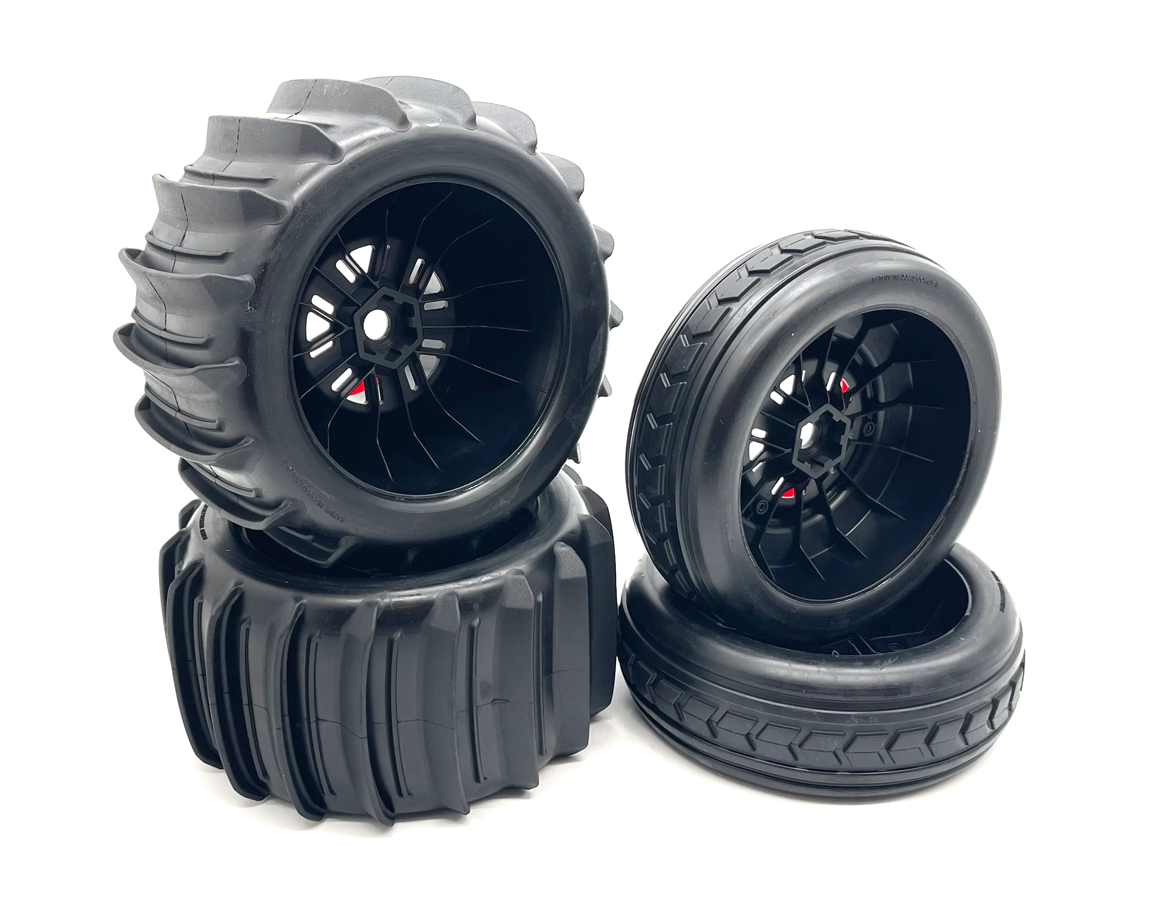 SAND CAR Wheels & Tires (Orange) Factory Glued Assembled Front/Rear Traxxas 109076-4 - Image 2