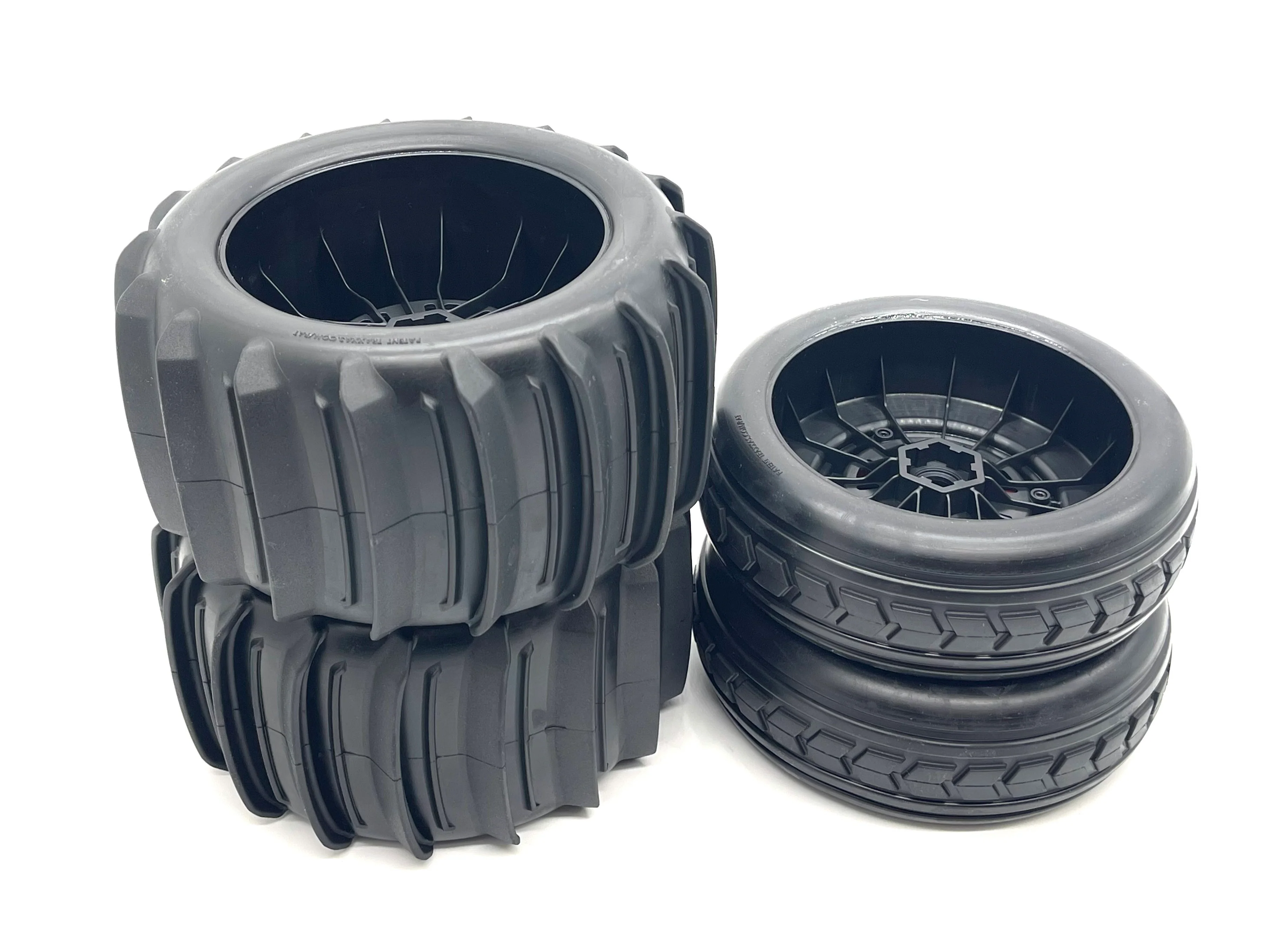 SAND CAR Wheels & Tires (Orange) Factory Glued Assembled Front/Rear Traxxas 109076-4 - Image 3