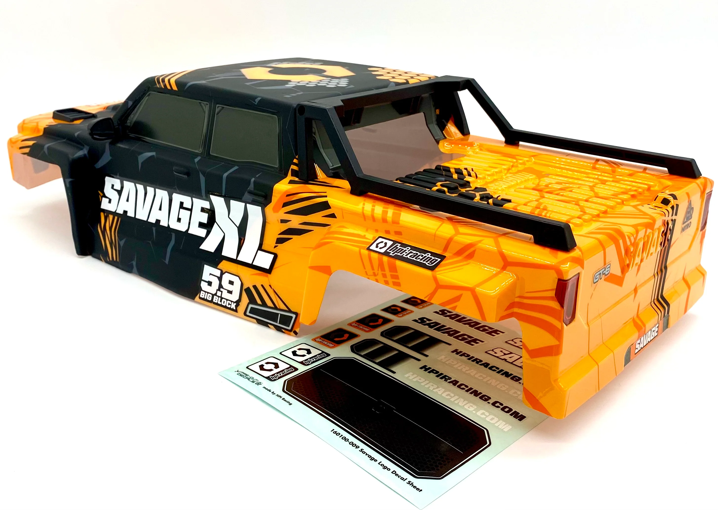 Savage XL 5.9 GTXL-6 - BODY Shell Grey/Orange (Kingcab Cover 160107) HPI 160102 - Image 2