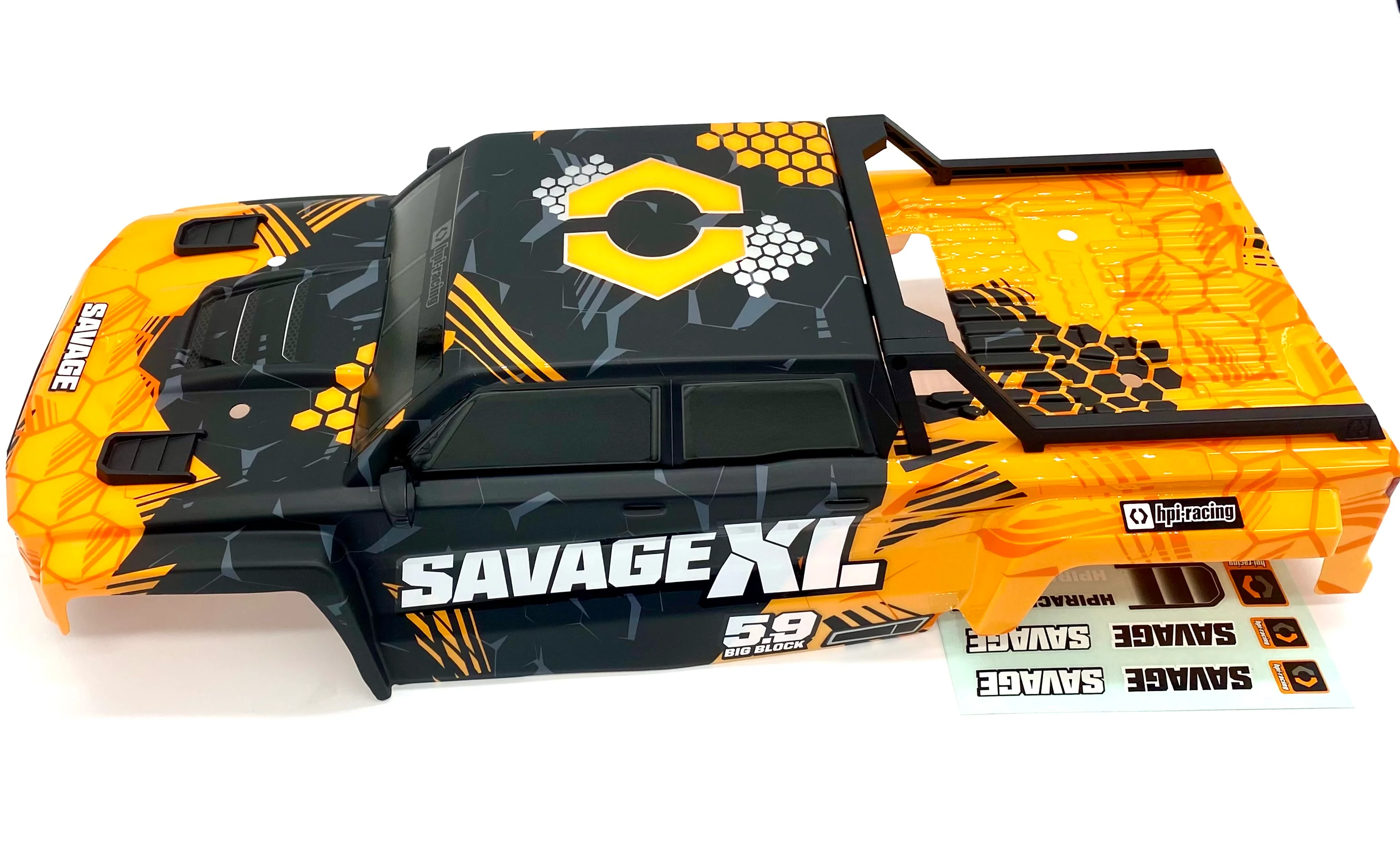 Savage XL 5.9 GTXL-6 - BODY Shell Grey/Orange (Kingcab Cover 160107) HPI 160102 - Image 4