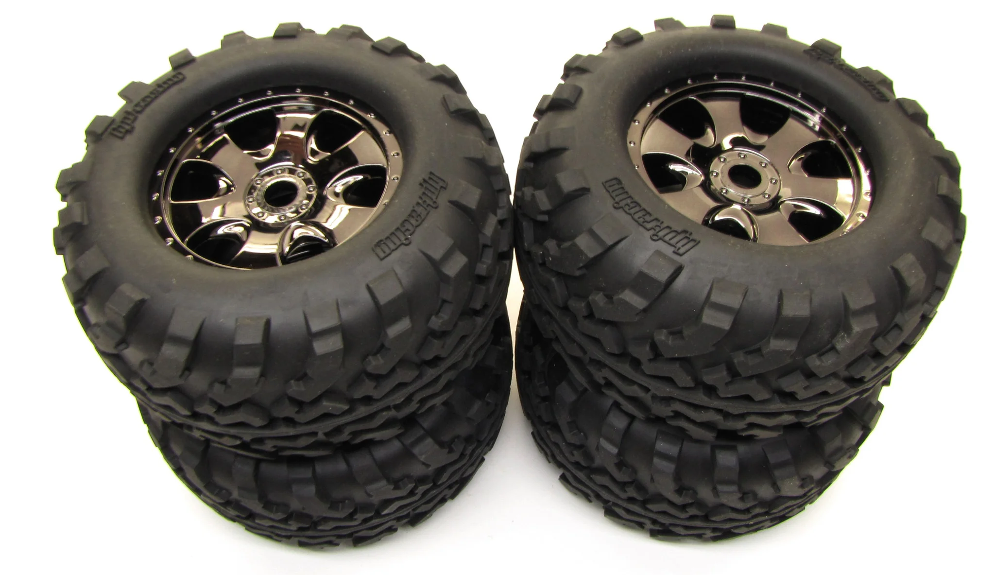 Savage XL FLUX GT2 TIRES & Warlock 17mm WHEELS 4462 160095 HPI