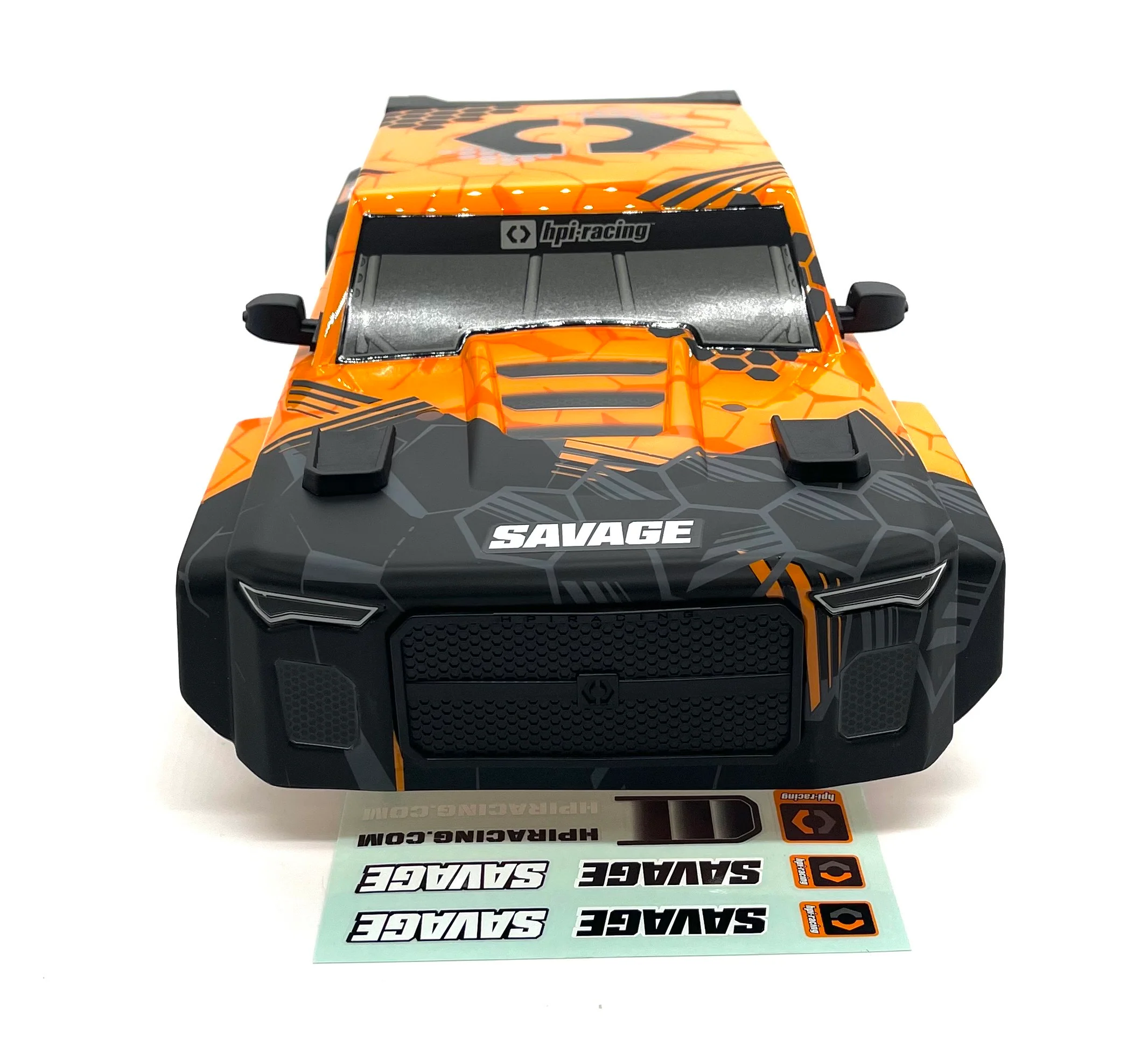 Savage XL FLUX V2 BODY (GTXL-6 Kingcab Truck Painted Cover Blk/Orange HPI 160103 - Image 2