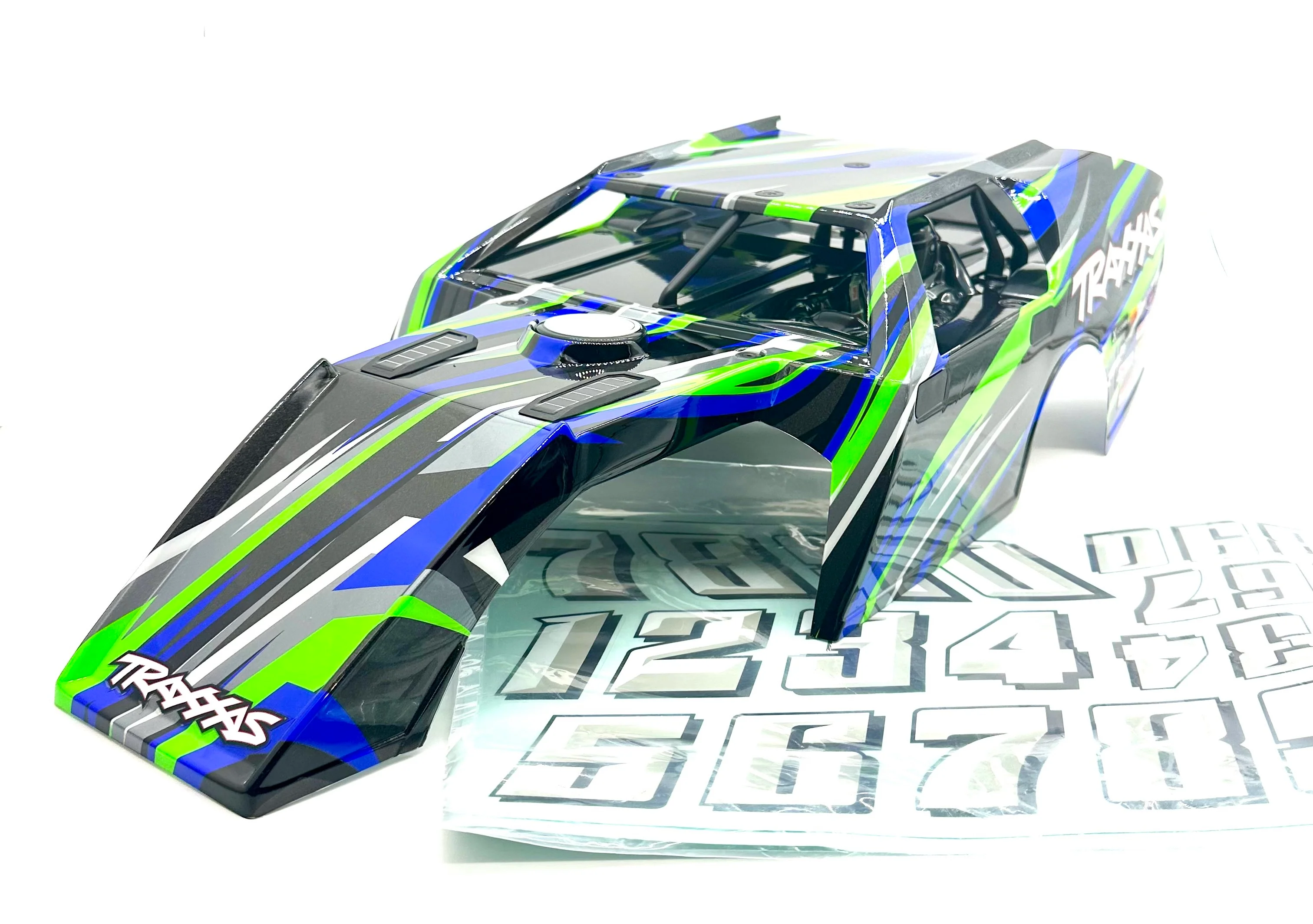 Slash Modified - BODY, Dirt Oval Racer, GREEN, complete w/decals 10411 Traxxas 104354-74 - Image 2