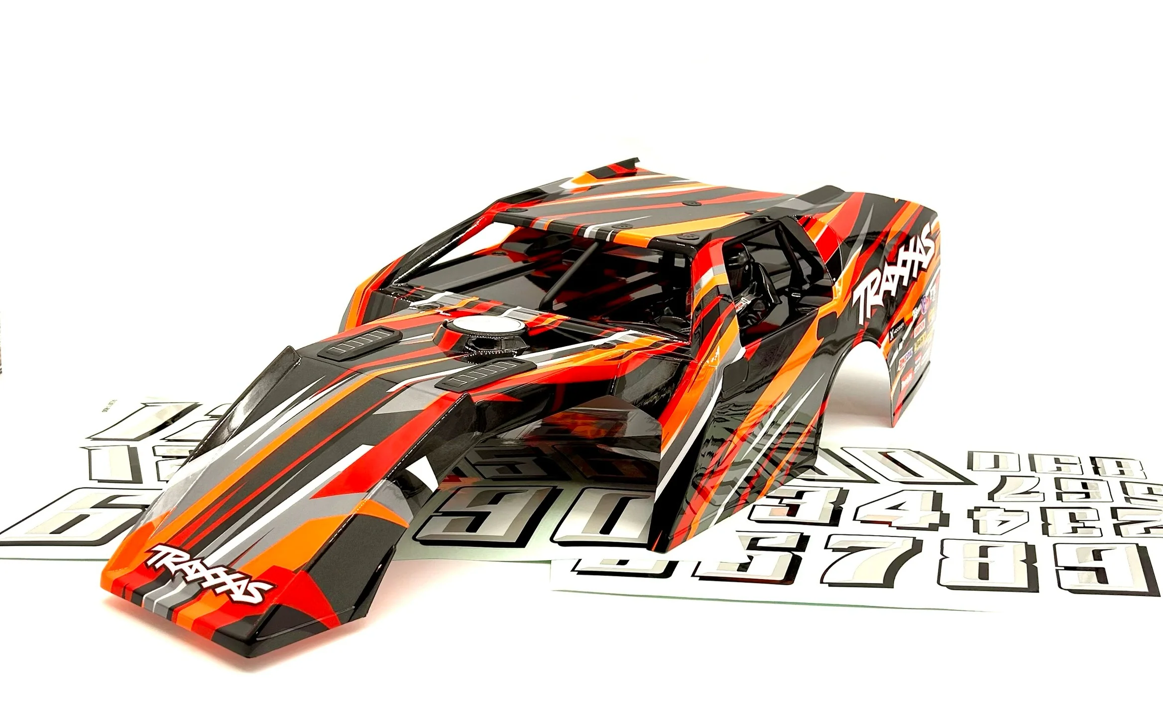 Slash Modified - BODY, Dirt Oval Racer, ORANGE, complete w/decals 10411 Traxxas 104354-74 - Image 2
