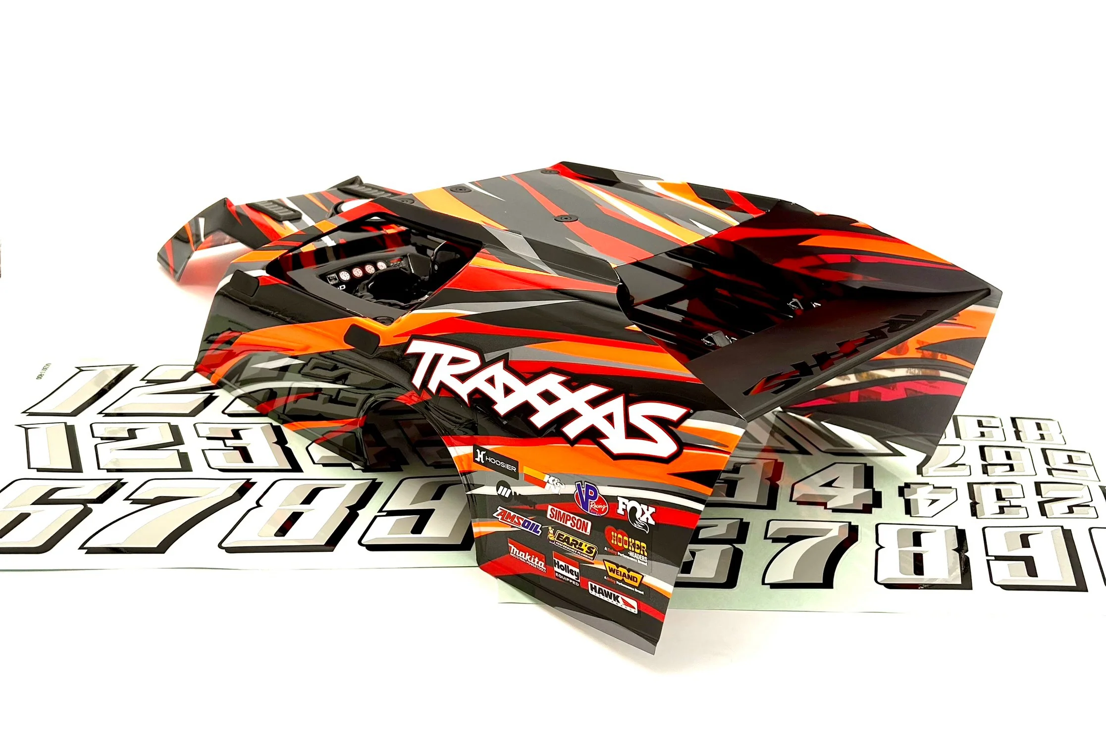 Slash Modified - BODY, Dirt Oval Racer, ORANGE, complete w/decals 10411 Traxxas 104354-74 - Image 3