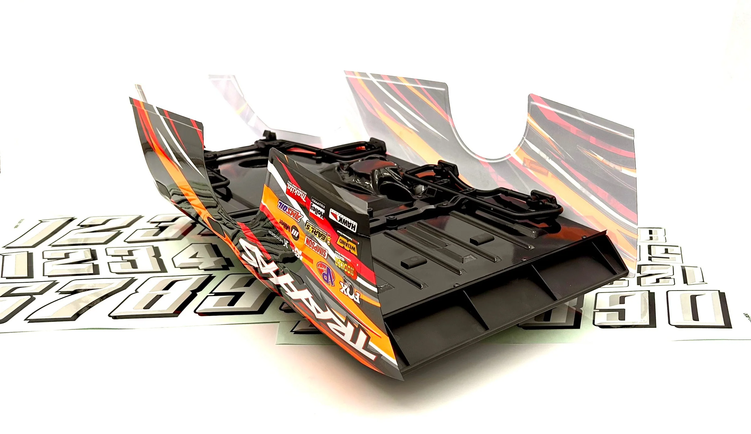 Slash Modified - BODY, Dirt Oval Racer, ORANGE, complete w/decals 10411 Traxxas 104354-74 - Image 4