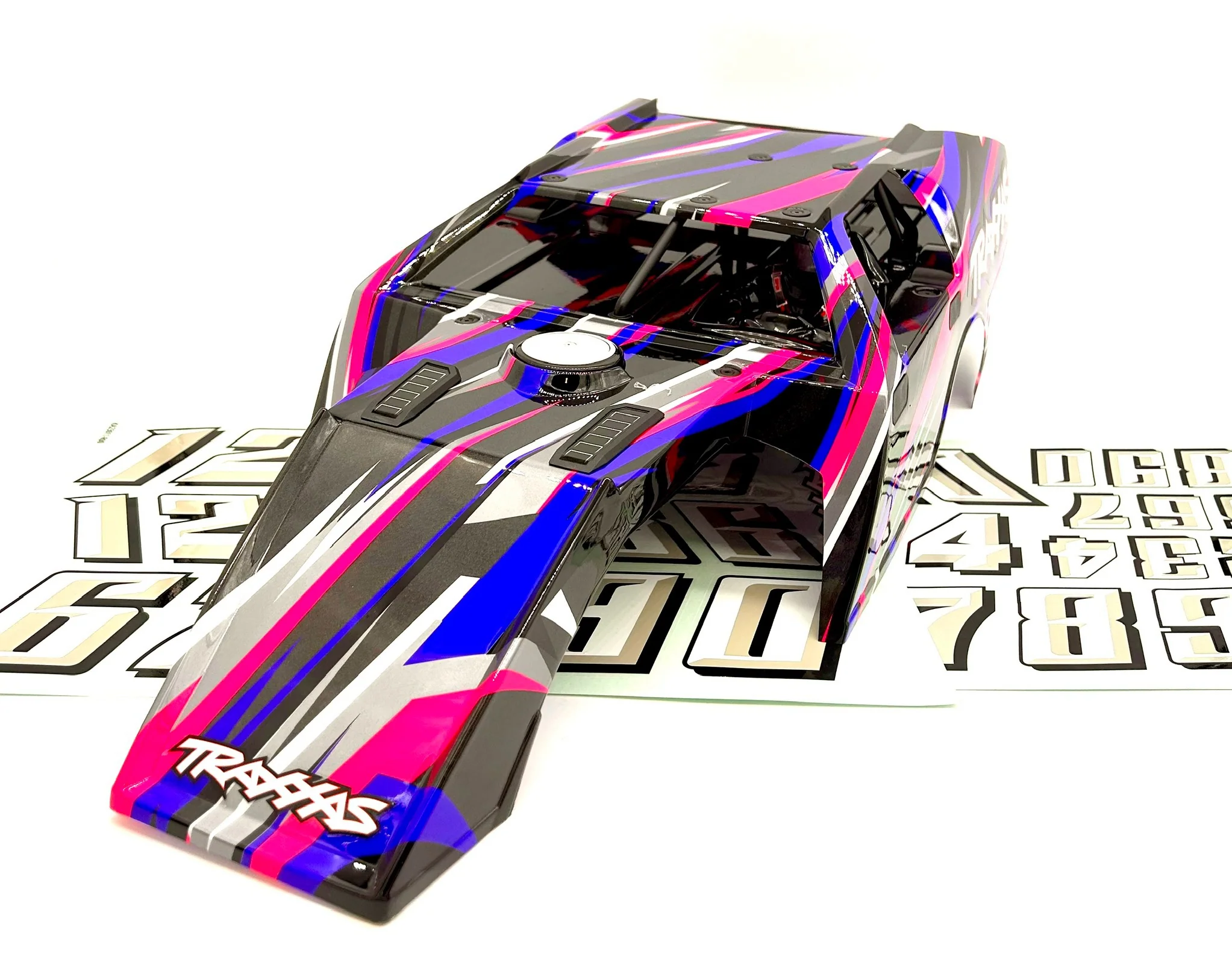 Slash Modified - BODY, Dirt Oval Racer, PINK, complete w/decals 10411 Traxxas 104354-74 - Image 2