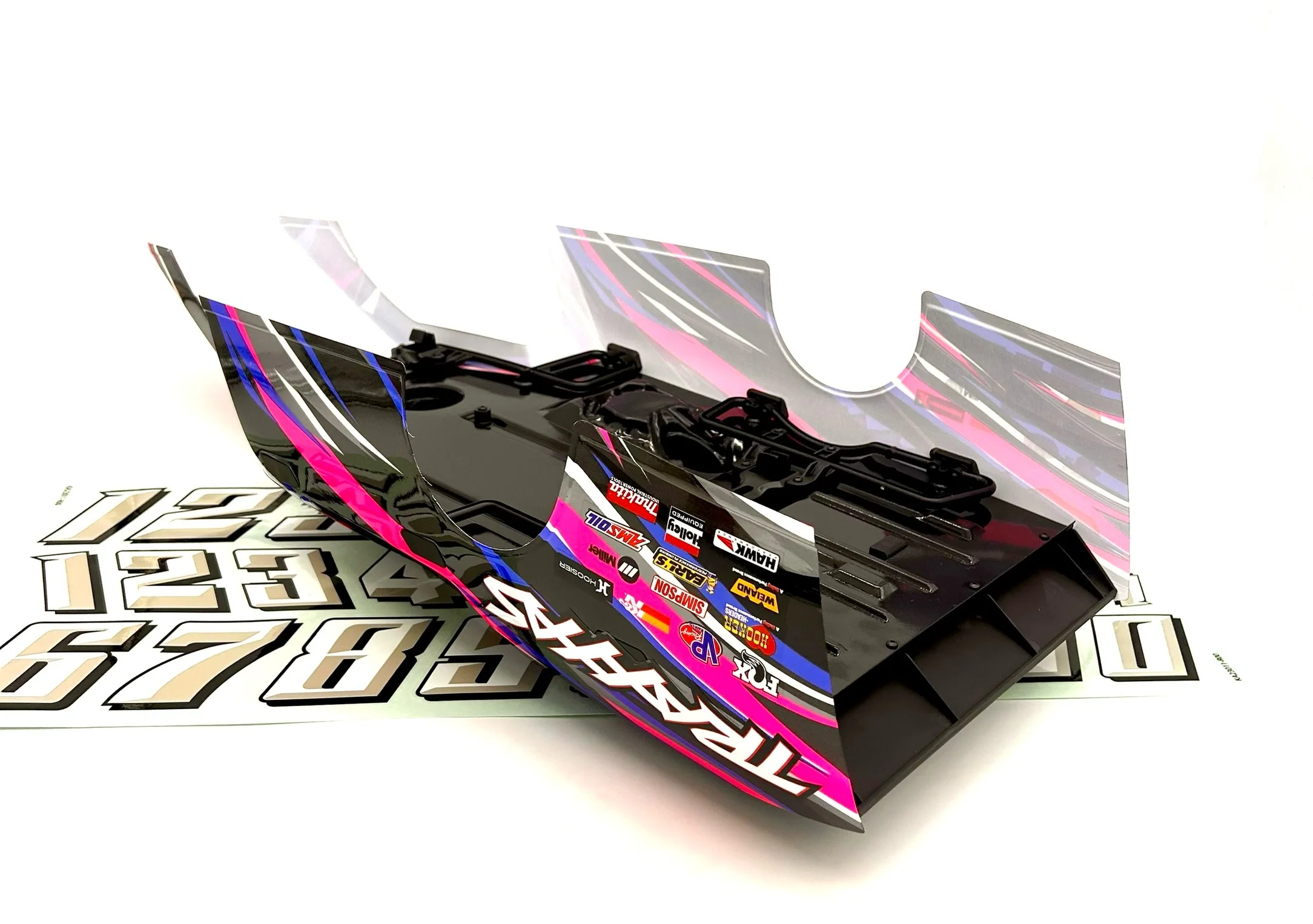 Slash Modified - BODY, Dirt Oval Racer, PINK, complete w/decals 10411 Traxxas 104354-74 - Image 4