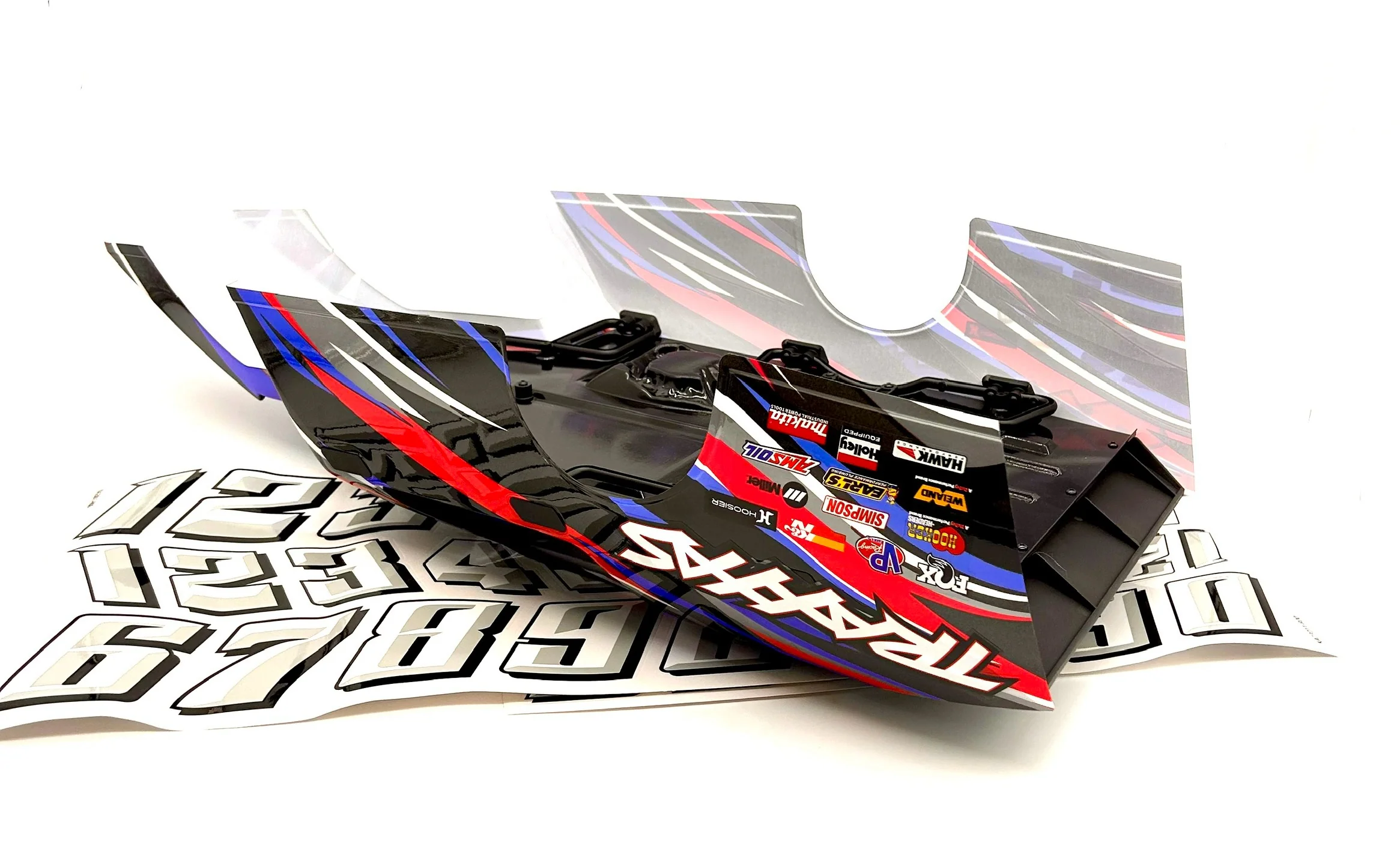 Slash Modified - BODY, Dirt Oval Racer, RED, complete w/decals 10411 Traxxas 104354-74 - Image 3