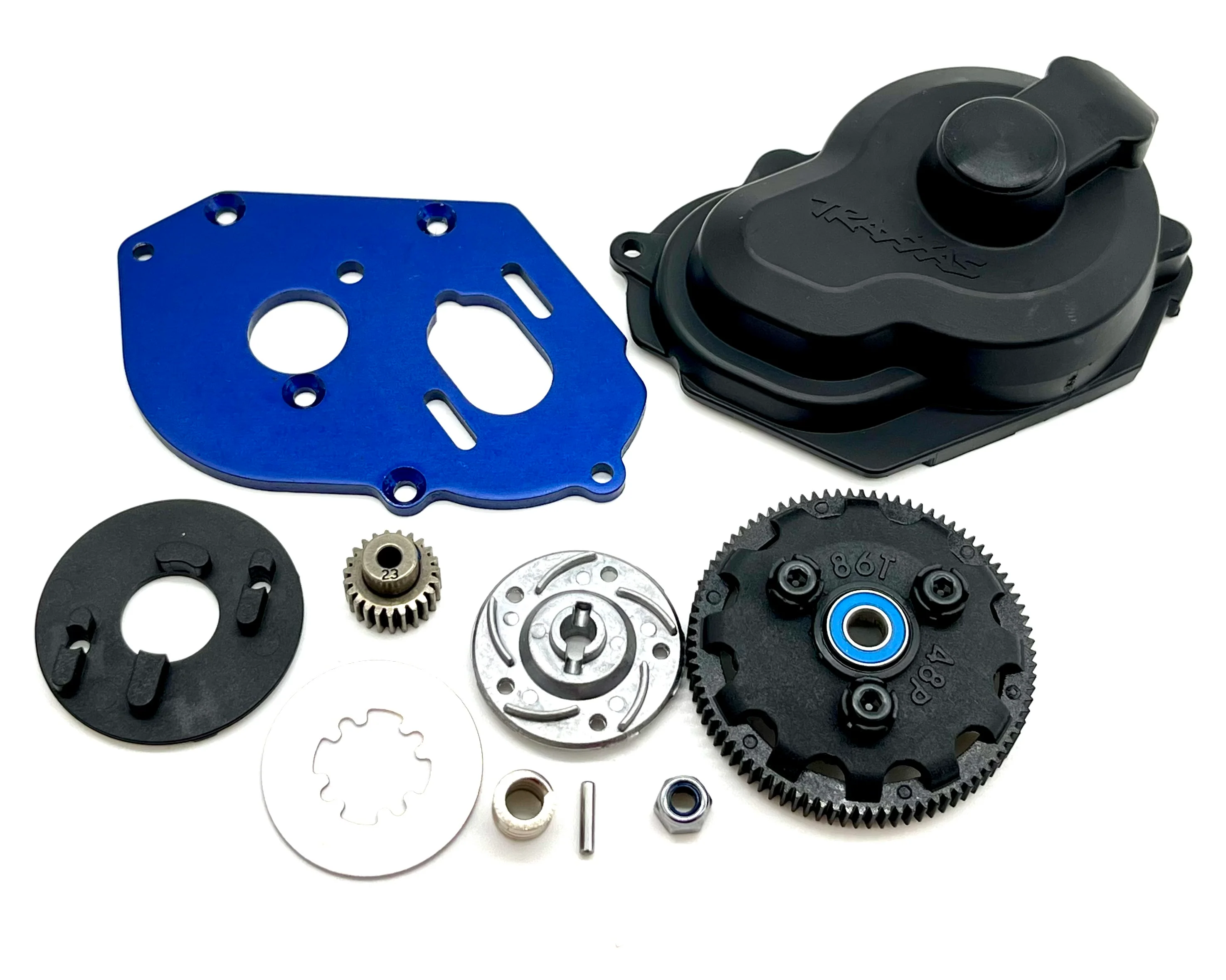 Slash Modified - SPUR & SLIPPER CLUTCH 86t, Motor Mount (Blue) Traxxas 104354-74 - Image 2