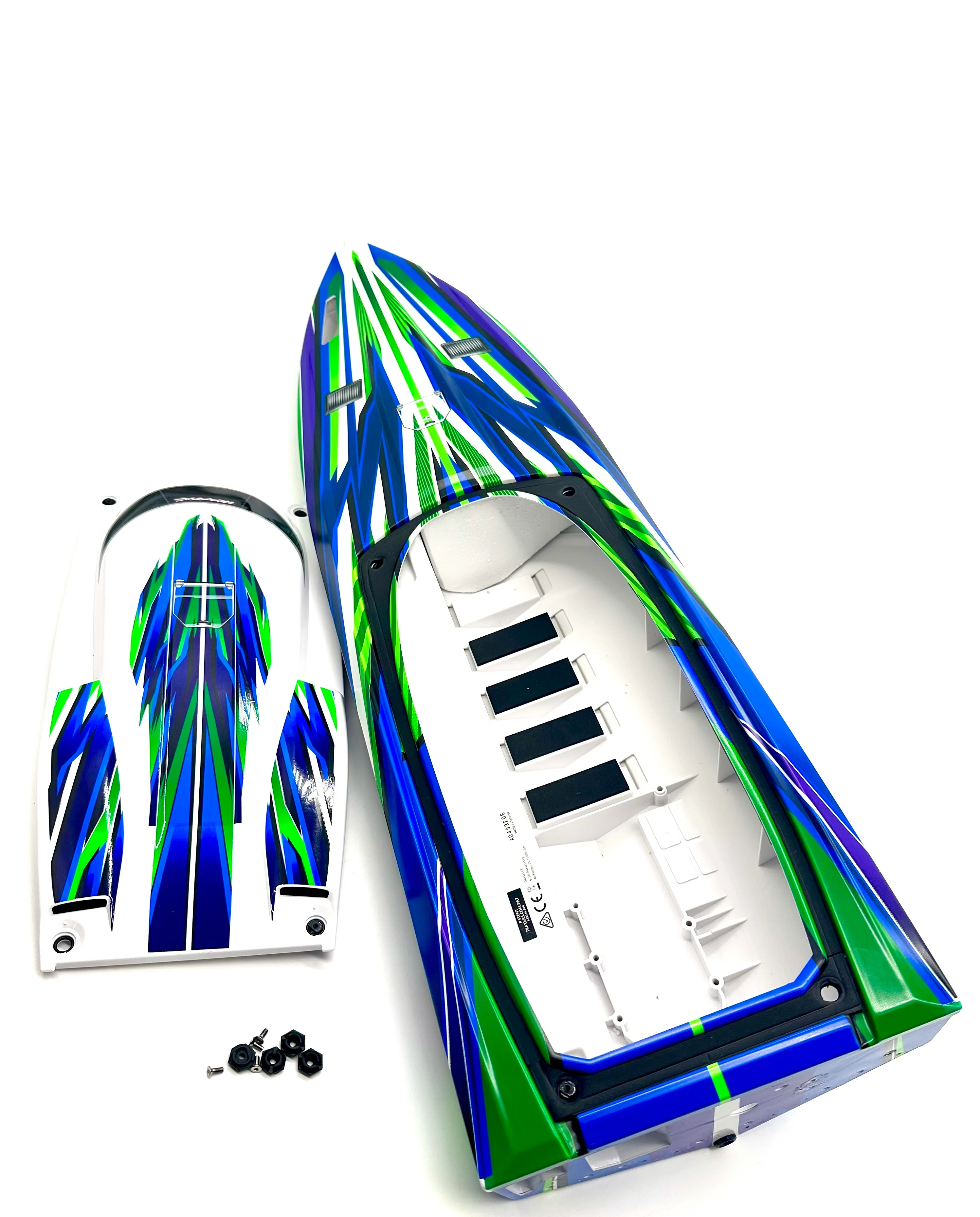 Spartan SR Boat HULL & Hatch (Green graphics 10315) Traxxas 103076-4 - Image 2