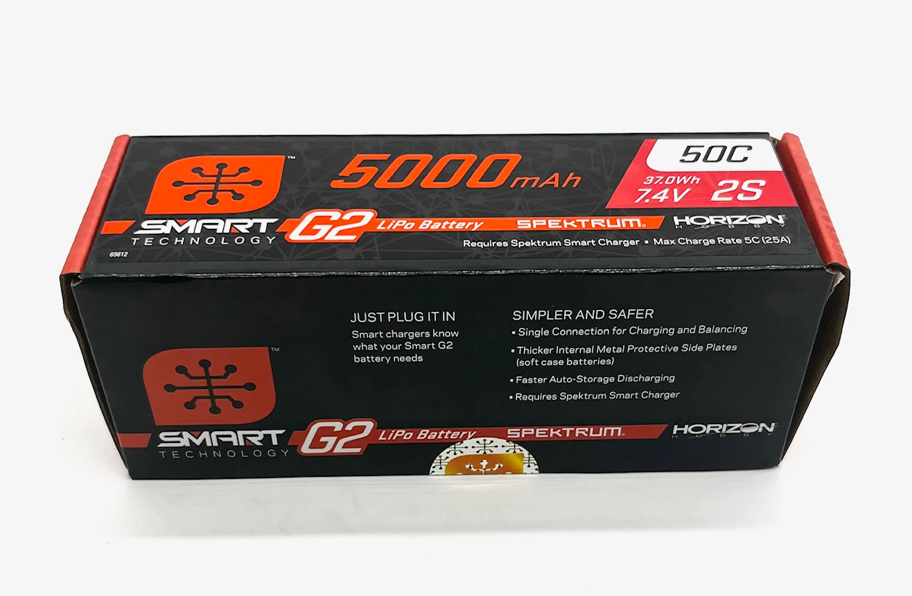 Spektrum 7.4V 5000mAh 2S 50C Smart LiPo G2 Hard Case: IC5 SPMX52S50H3