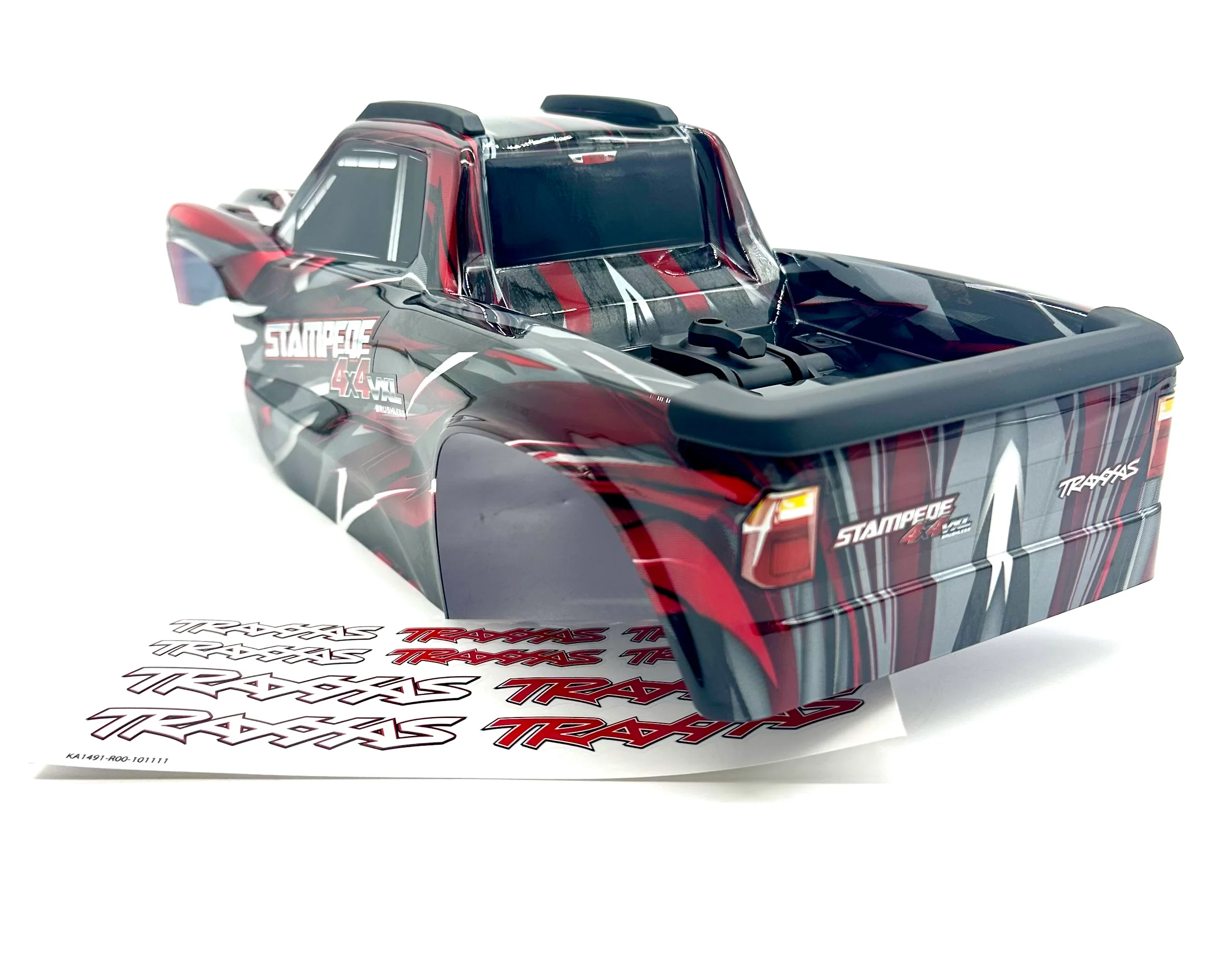 Stampede 4x4 VXL BODY Shell (RED & Black 9014-RED Cover Shell hoss 90376-4 - Image 2
