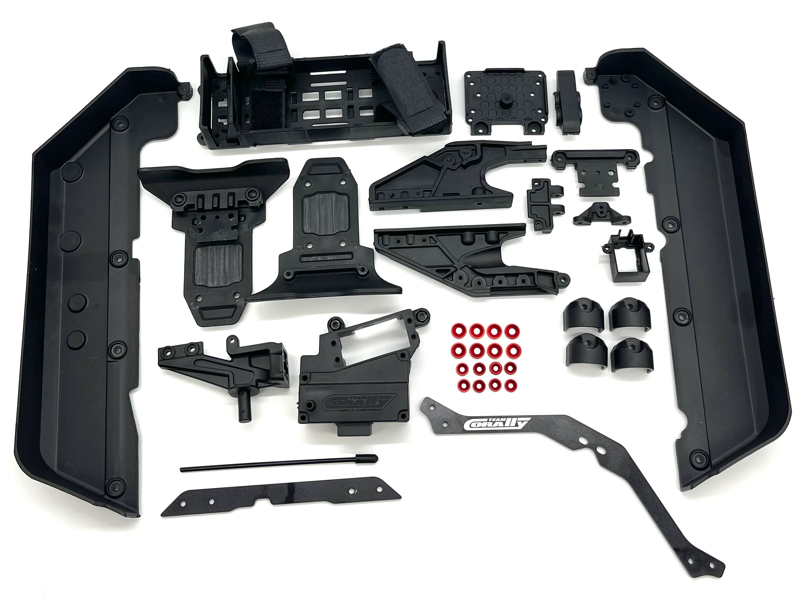 Team Corally ASUGA XLR - Side Guards, Battery Tray, Braces, Bumpers, Mounts C-00288