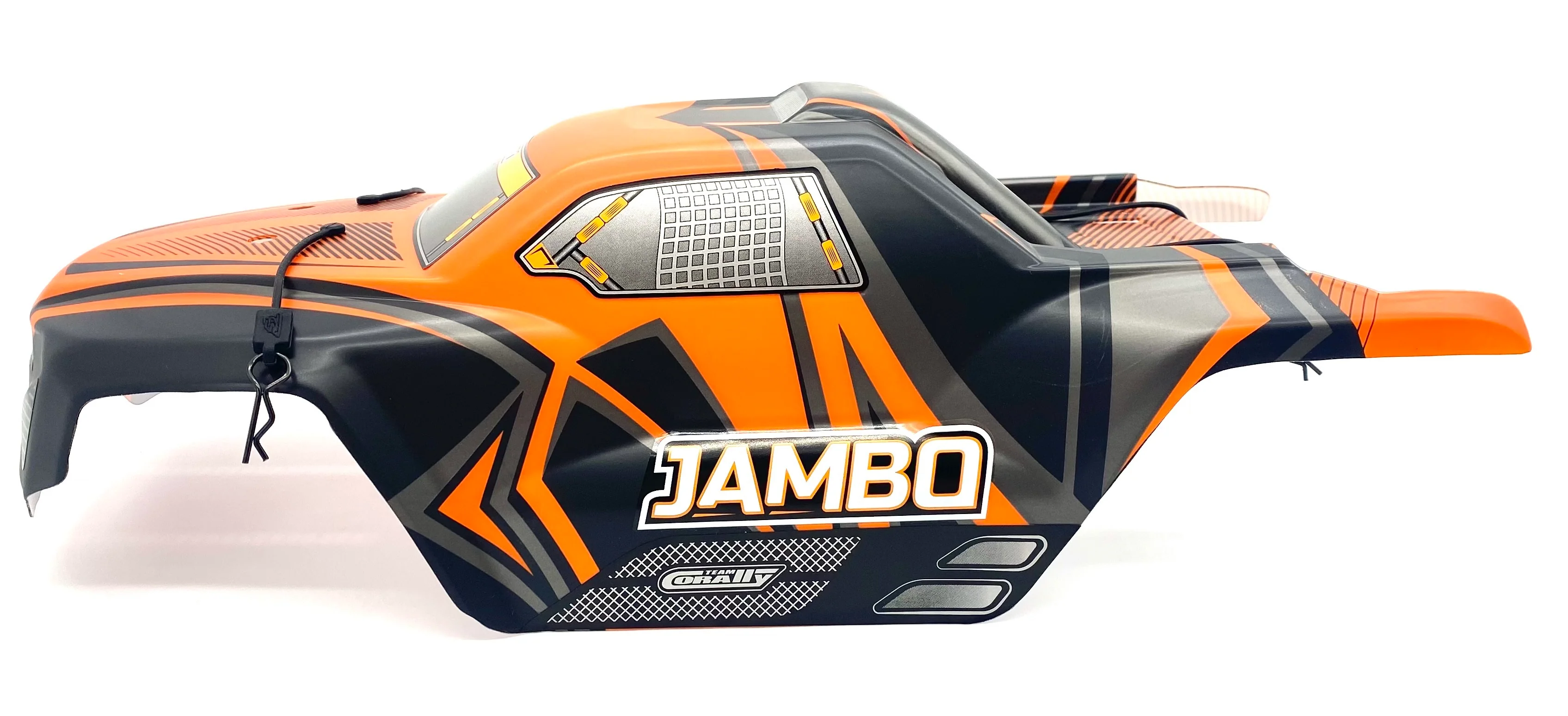 Team Corally JAMBO - Body Shell (Orange/Black polycarbonate cover & Body Pins C-00166 - Image 3