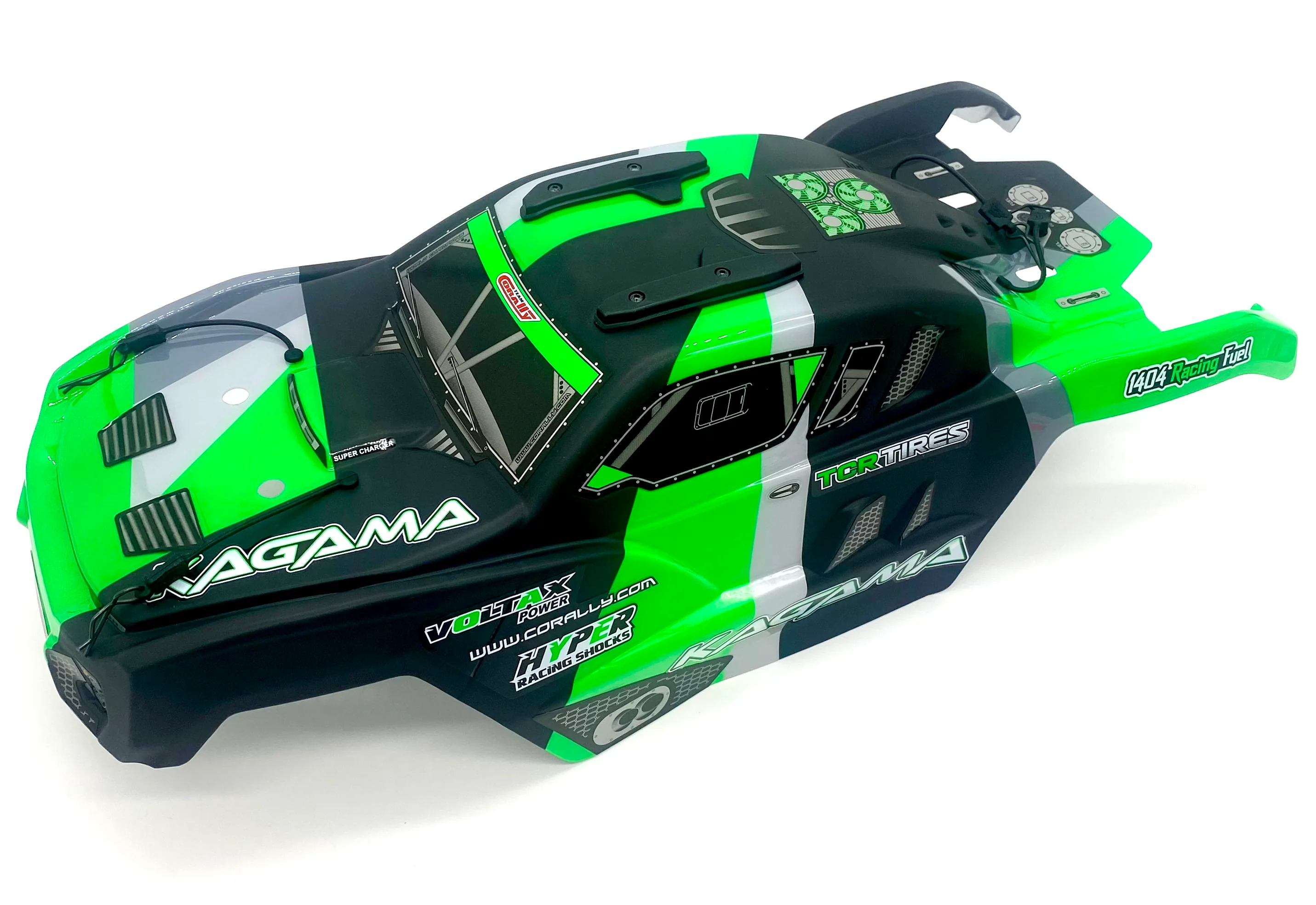 Team Corally KAGAMA - Body Shell (Green polycarbonate cover & Body Pins C-00474 - Image 2