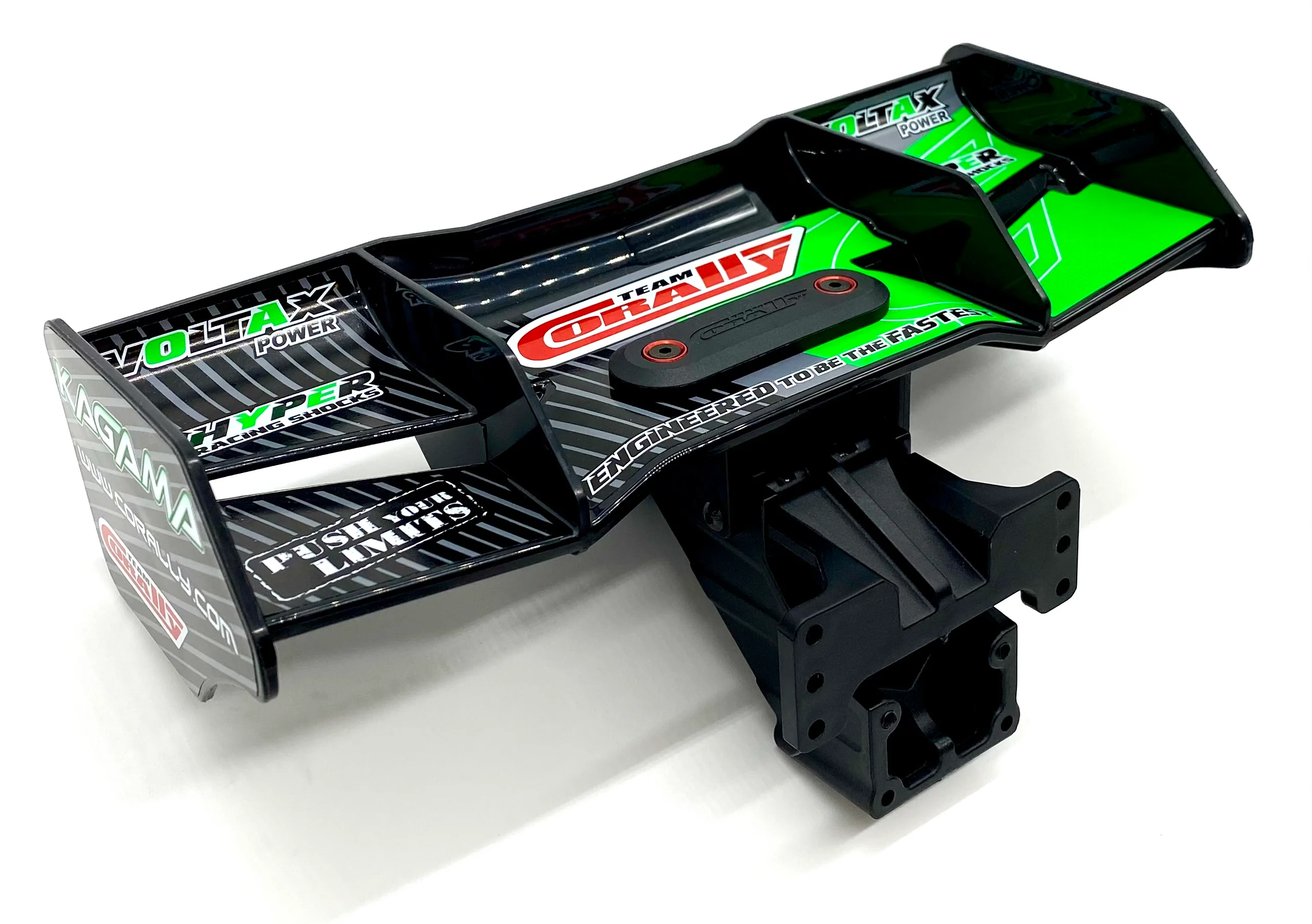Team Corally KAGAMA - WING (rear spoiler black/green w/mount C-00474 - Image 2
