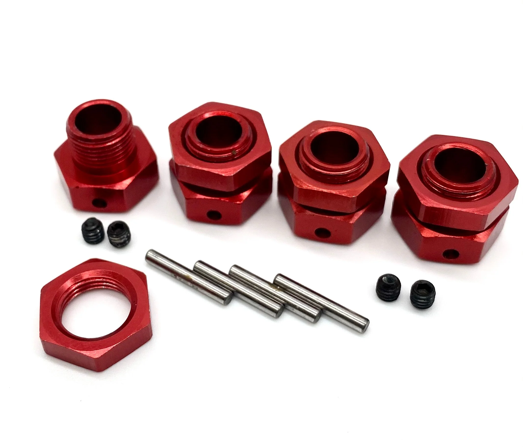 Team Corally SPARK XB6 - 17mm Hex Hubs (Adaptors drive Wheel Red nuts C-00285 - Image 2