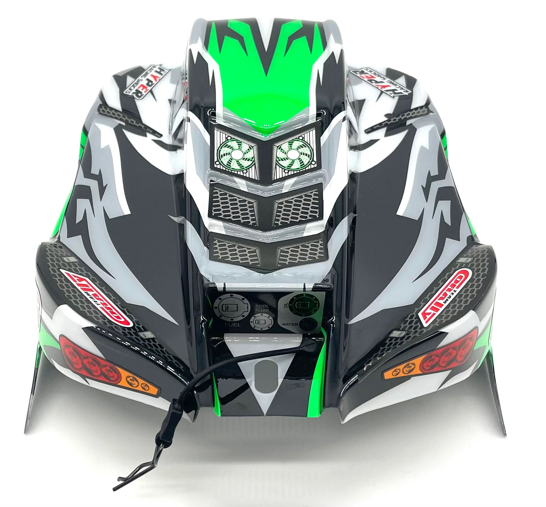 Team Corally SPARK XB6 - Body Shell (Green polycarbonate cover & Body Pins C-00285 - Image 3