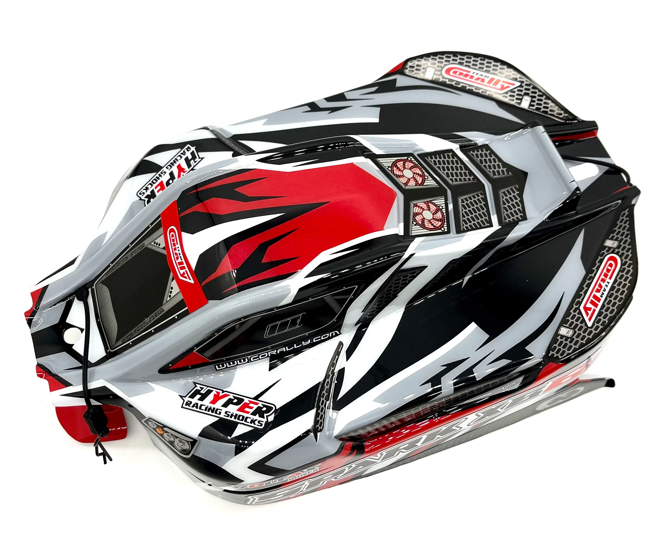 Team Corally SPARK XB6 - Body Shell Red polycarbonate cover & Body Pins C-00285 - Image 2