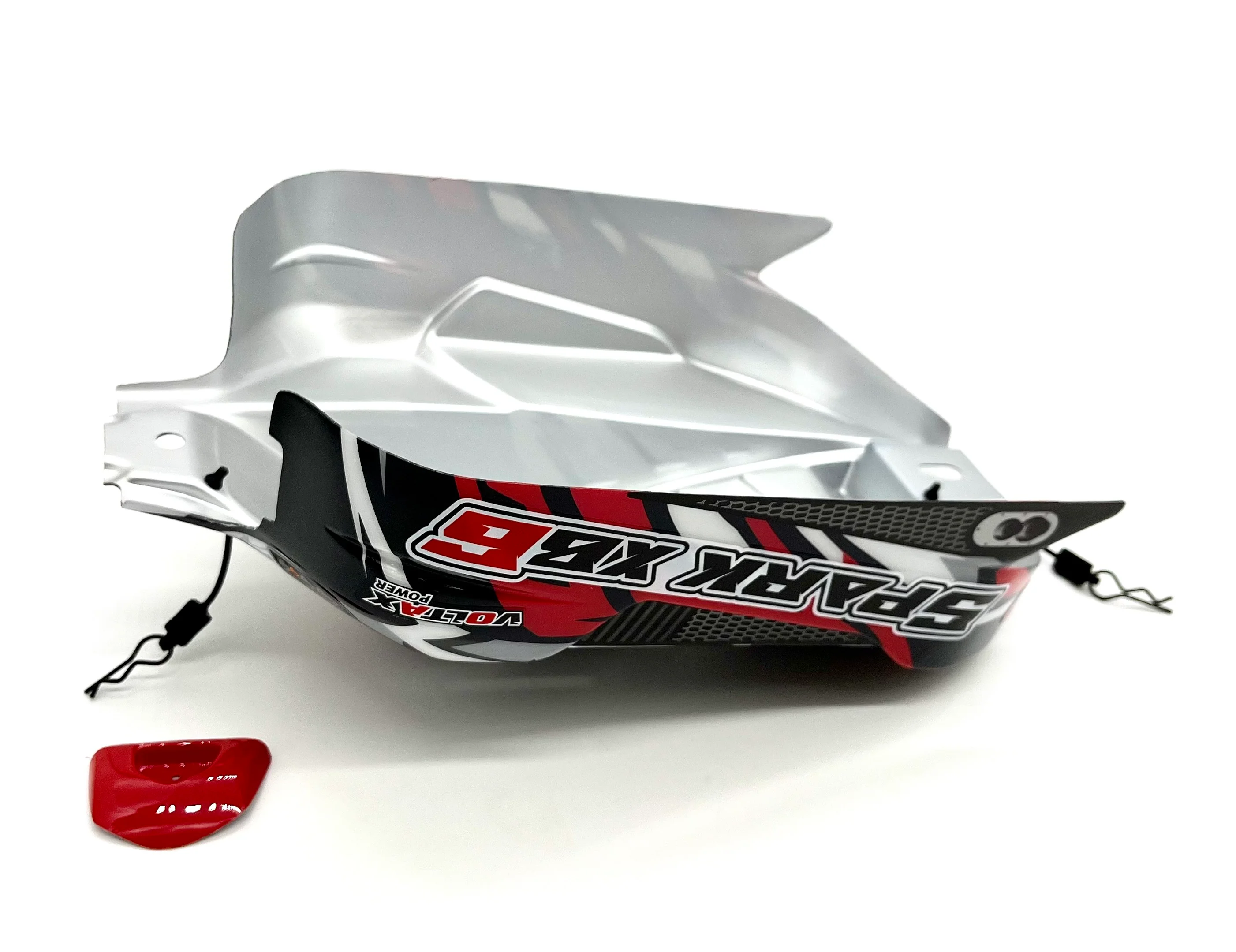 Team Corally SPARK XB6 - Body Shell Red polycarbonate cover & Body Pins C-00285 - Image 3