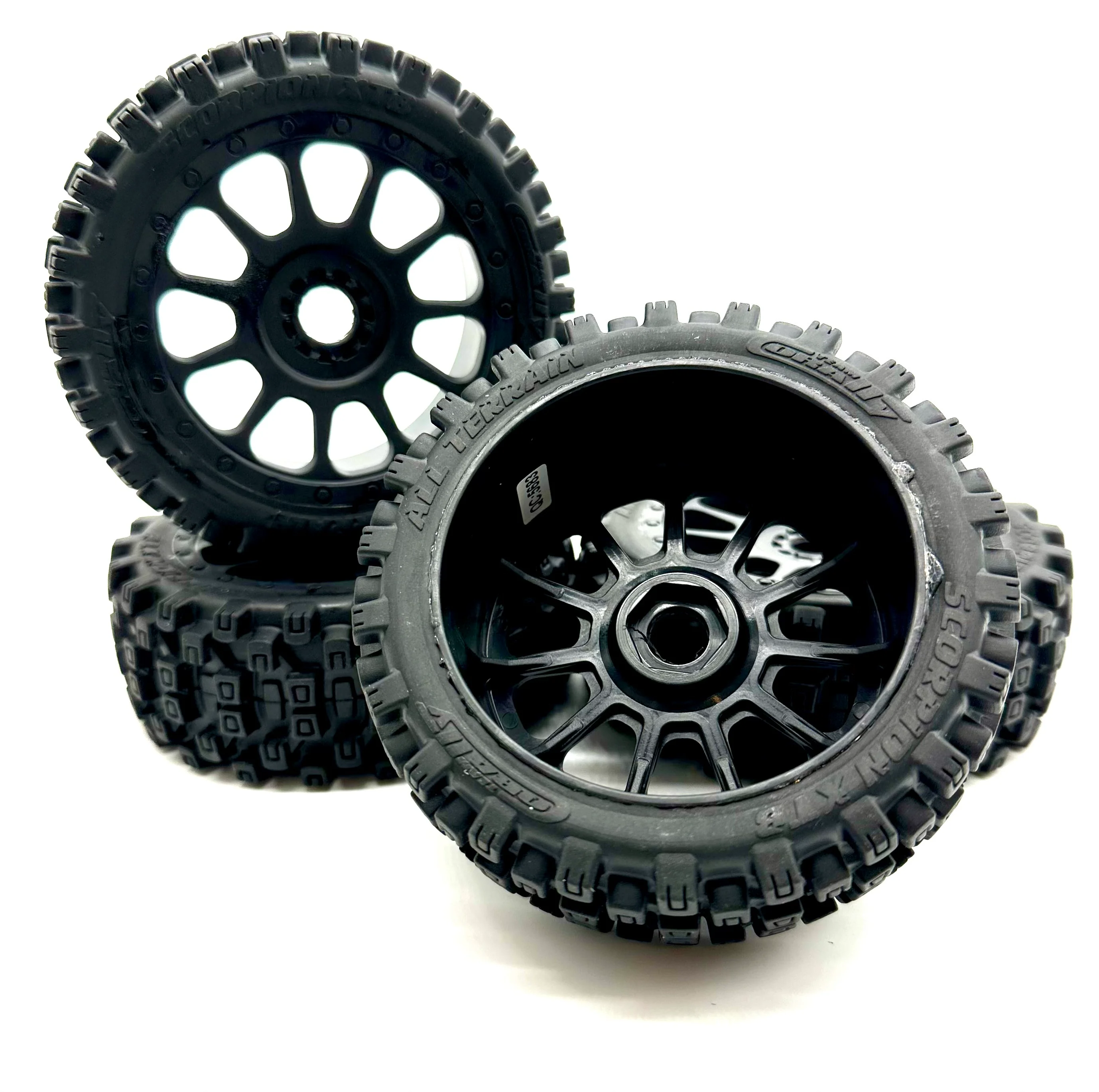 Team Corally SYNCRO-4 - Tires (Scorpion XTB - Off-Road 1/8 Buggy Tires - Glued on Black Rims C-00287 - Image 2