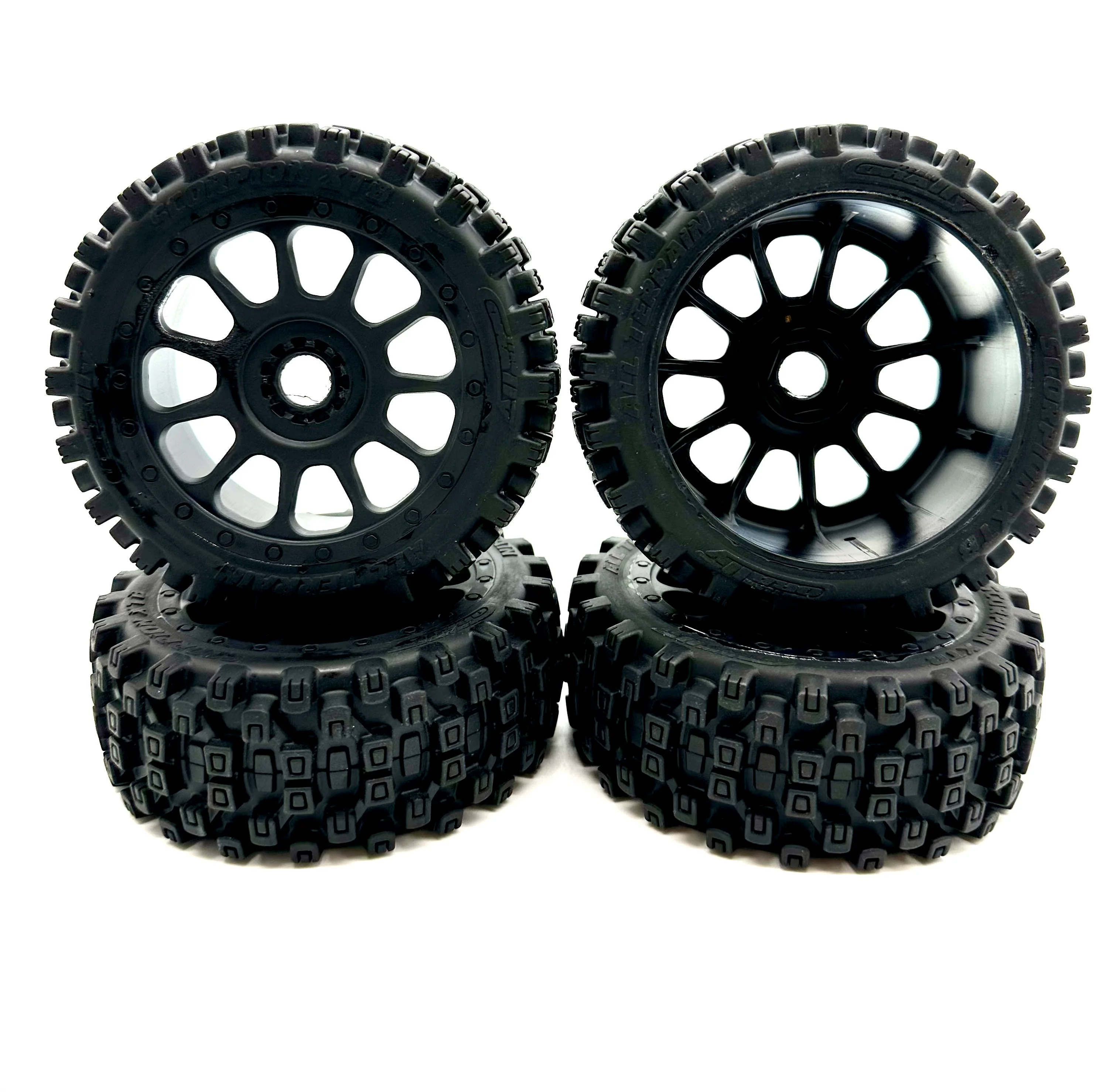 Team Corally SYNCRO-4 - Tires (Scorpion XTB - Off-Road 1/8 Buggy Tires - Glued on Black Rims C-00287 - Image 3