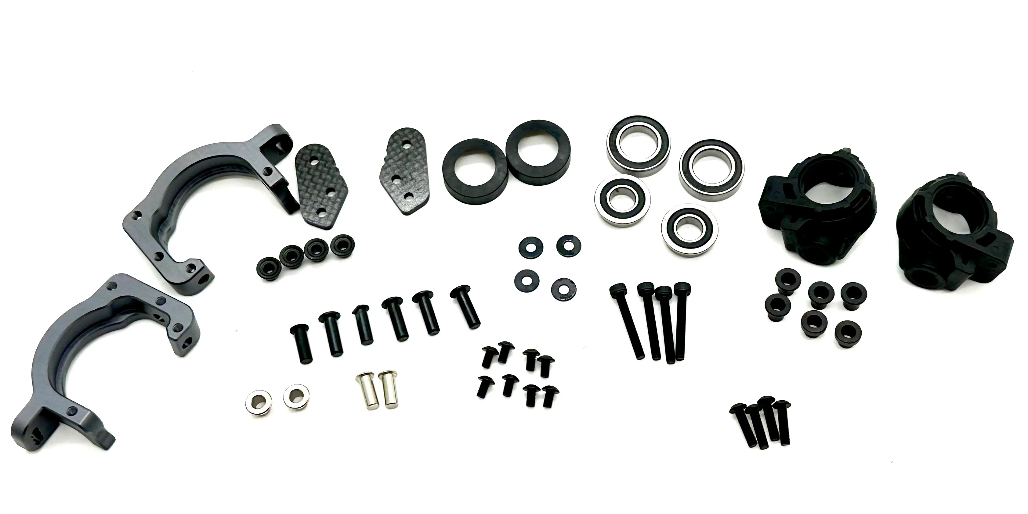 Tekno EB48 2.2 FRONT SPINDLE and Carriers (Bag H) (Shaft, spindle, carrier, bearings, hubs TKR9005 - Image 2