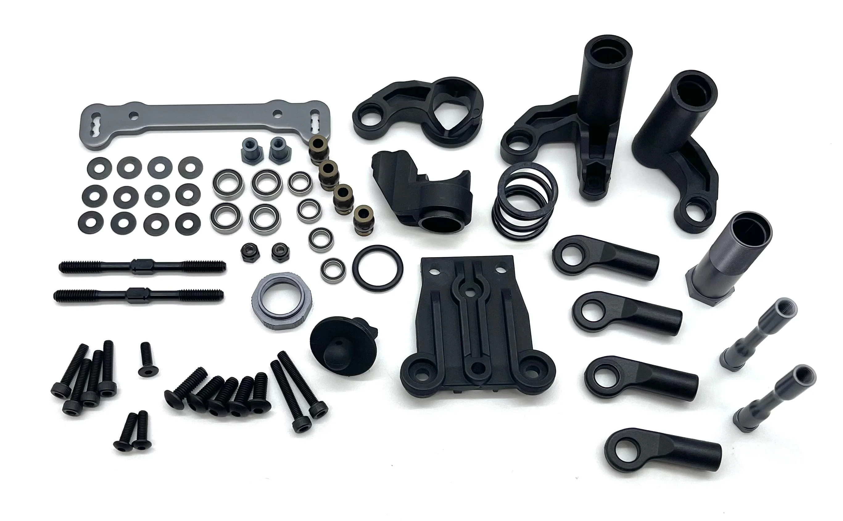 Tekno EB48 STEERING SET (Bags I&O) (Bell Crank, servo saver, ackerman plate TKR9003