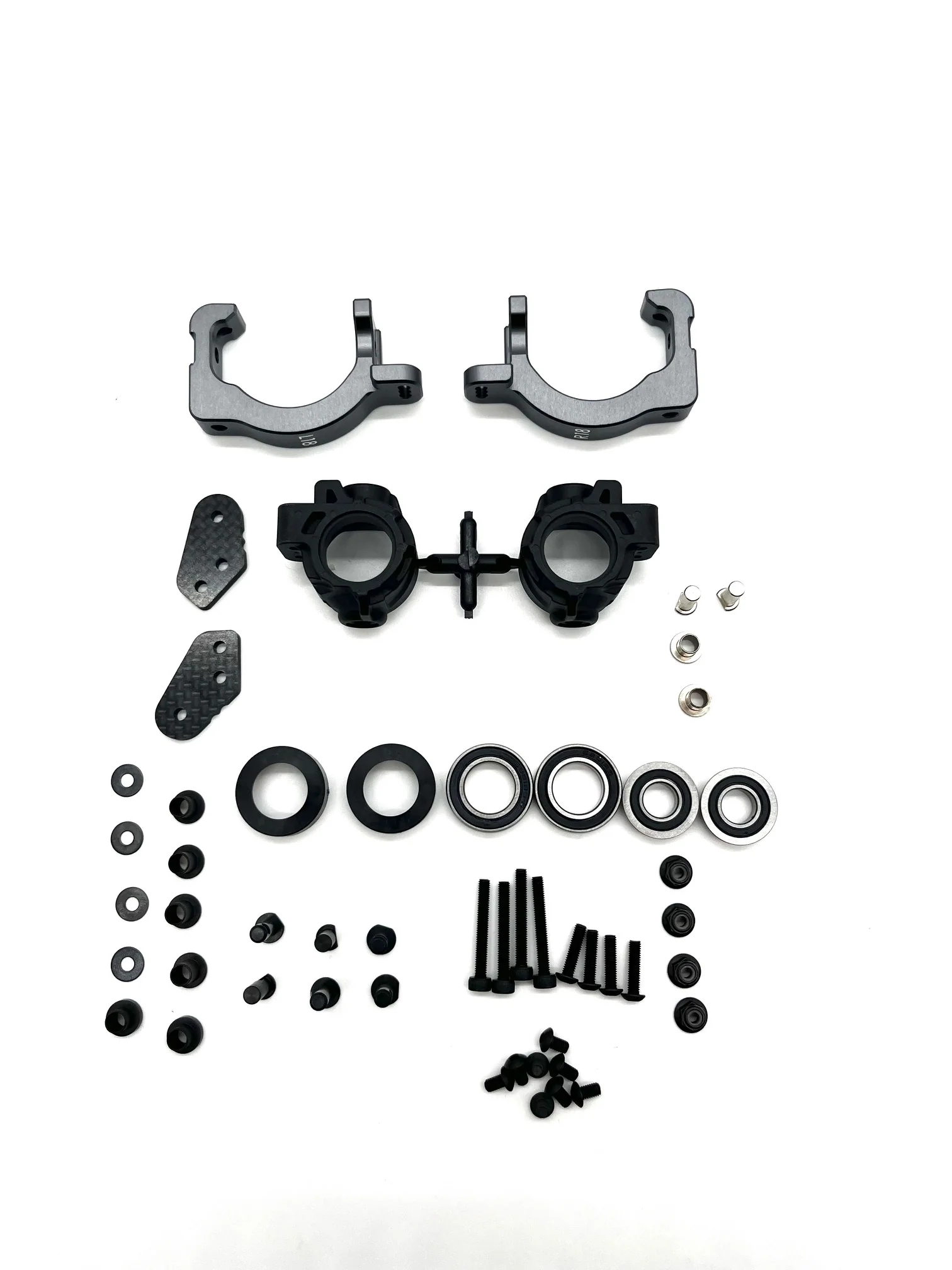 Tekno ET48 2.2 FRONT SPINDLE and Carriers (Bag H) (spindle, carrier, bearings) TKR9605