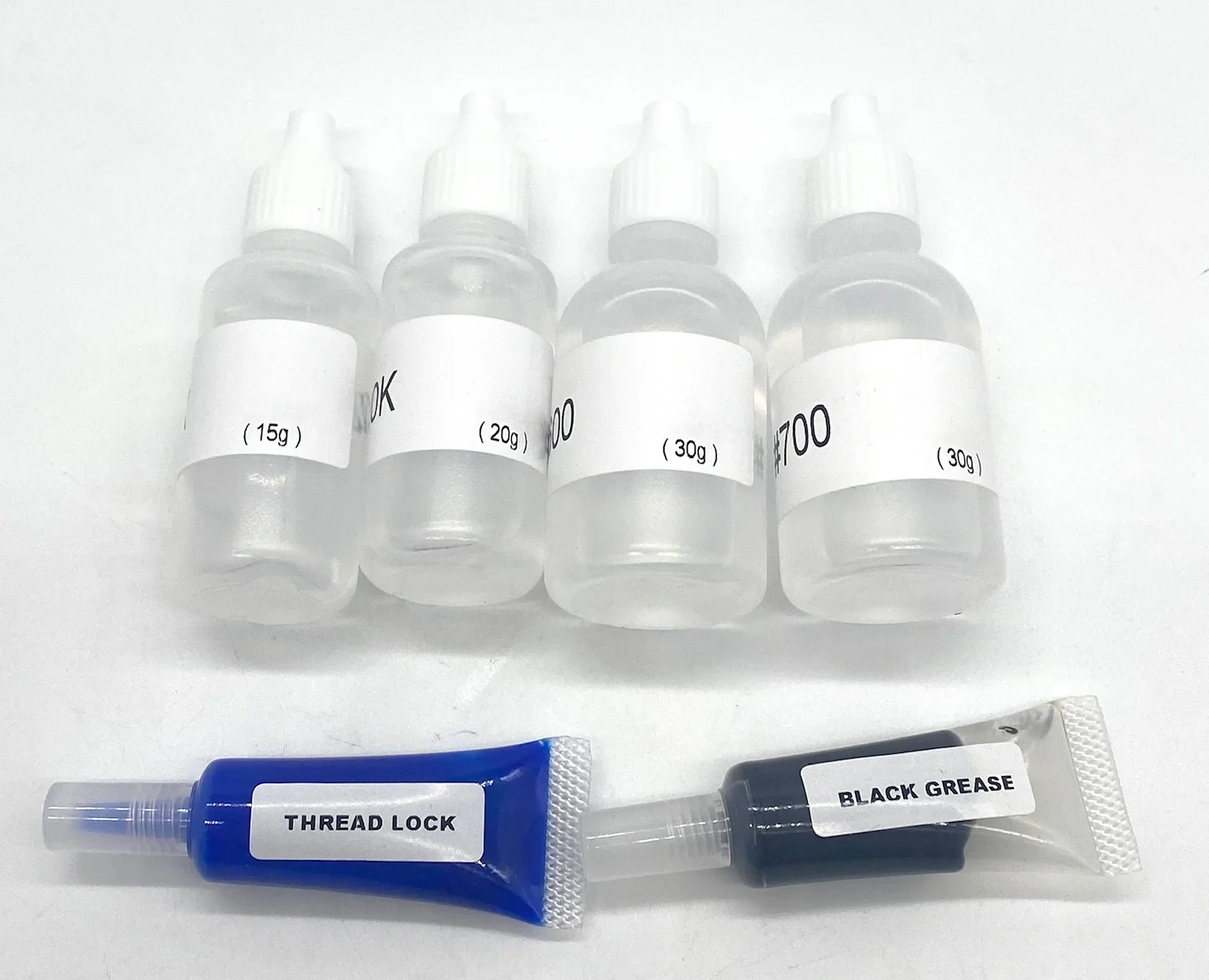 Tekno ET48 2.2 LUBRICANT SET, Shock oils (4 weights, grease and threadlock TKR9605 - Image 2