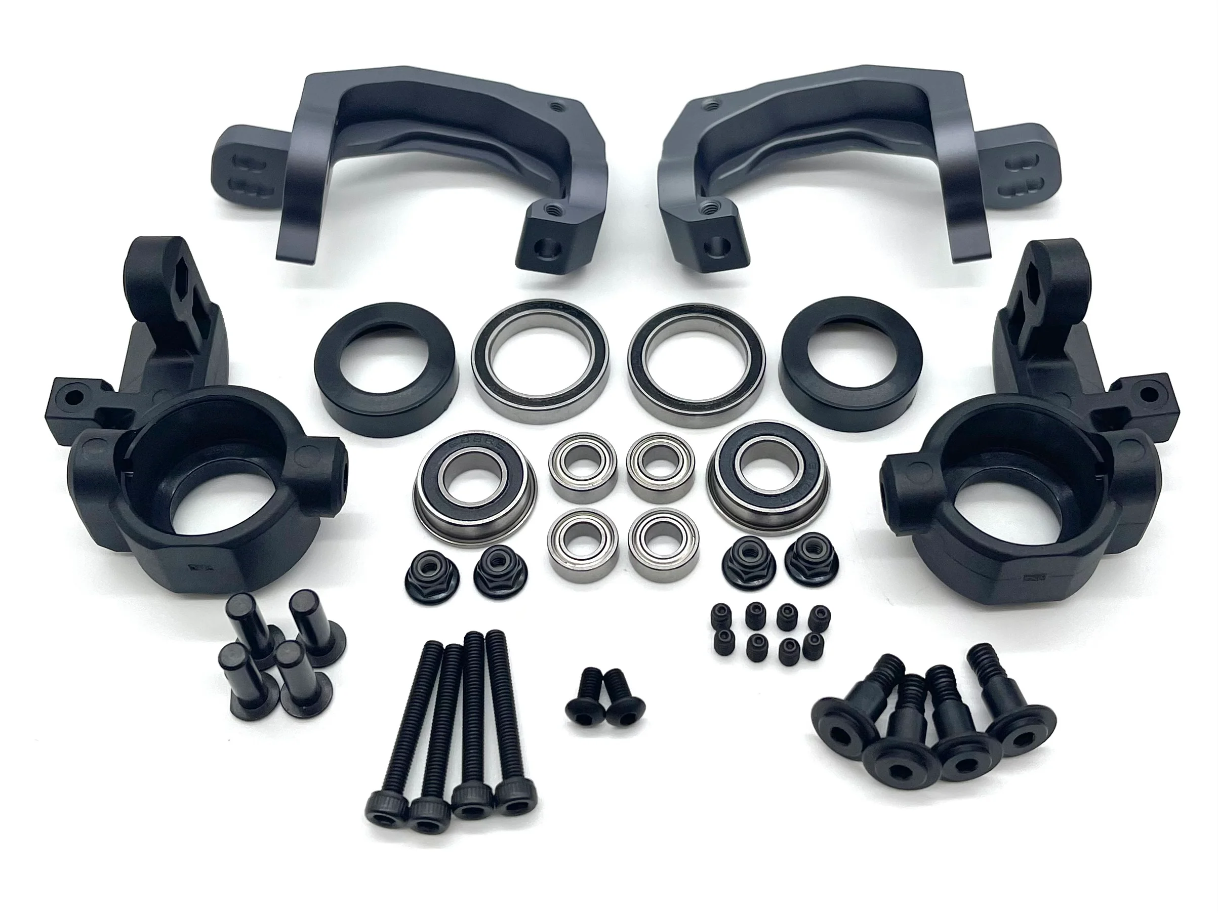 Tekno ET48 FRONT SPINDLE and Carriers (Bag H) (spindle, carrier, bearings) TKR9600 - Image 2