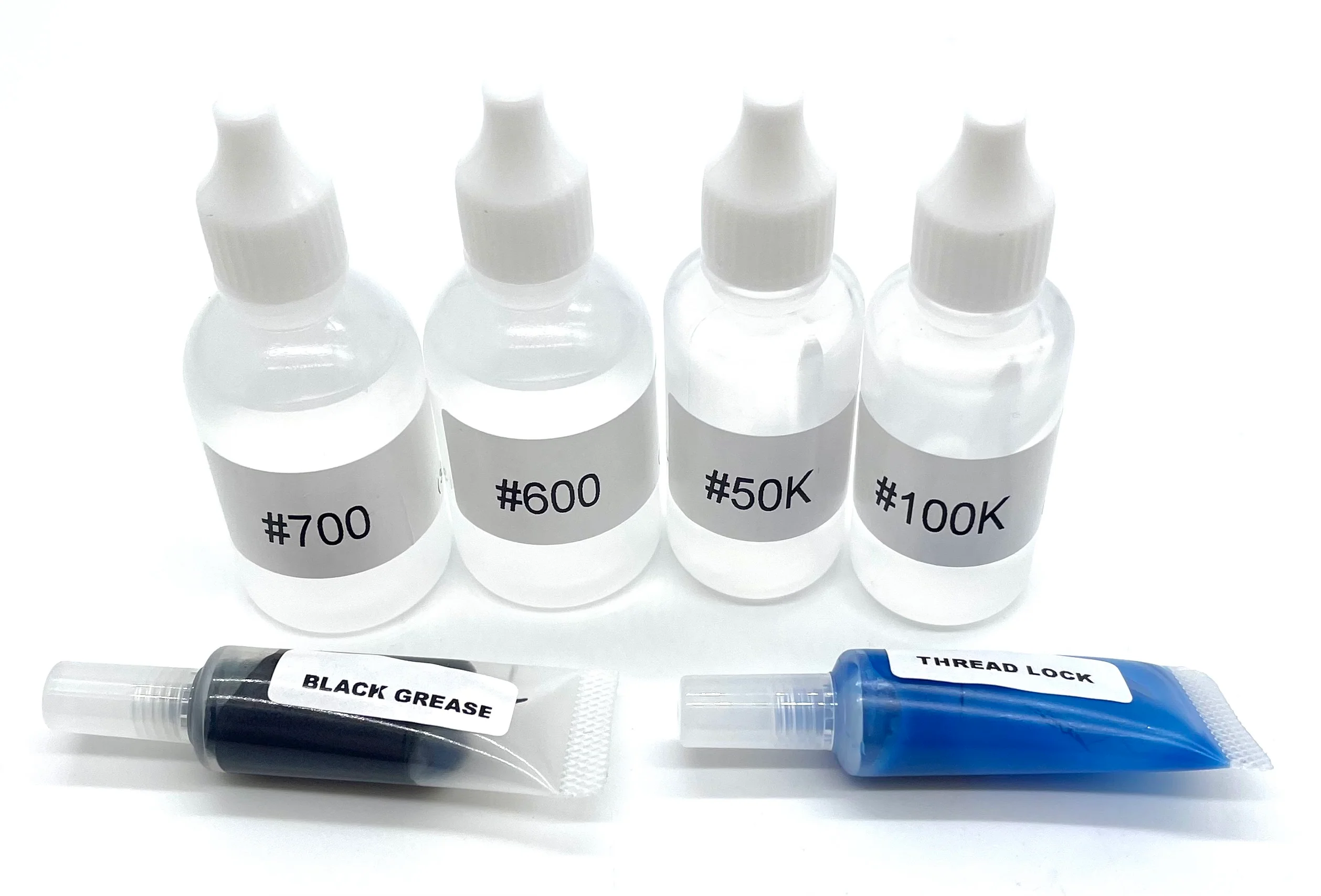 Tekno MT410 2.0 LUBRICANT SET, Shock oils (3 weights, grease and threadlock TKR9501